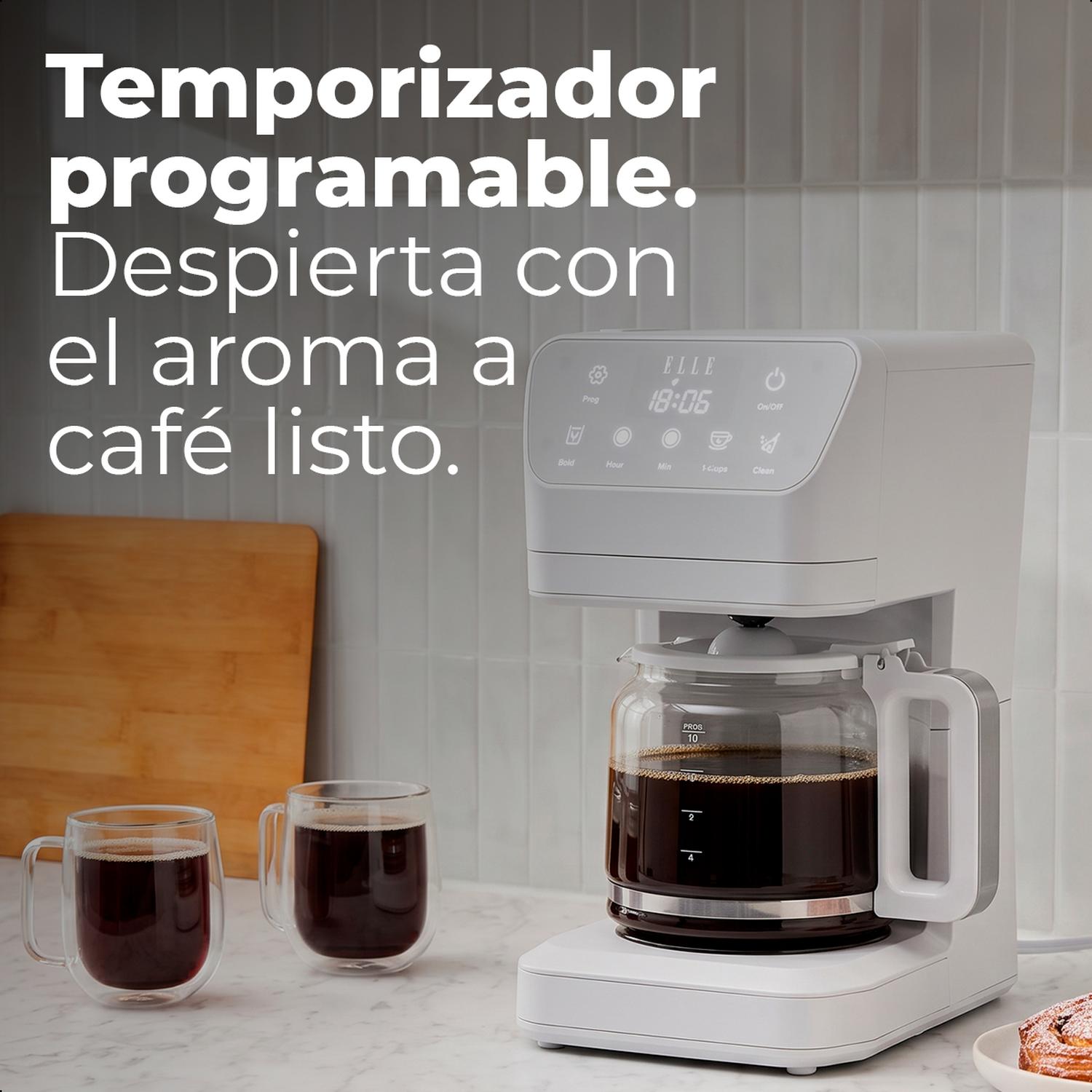 Cafetera de Goteo Digital Programable Elle EKCMP302WH 1.5 L Blanca — imagen 3