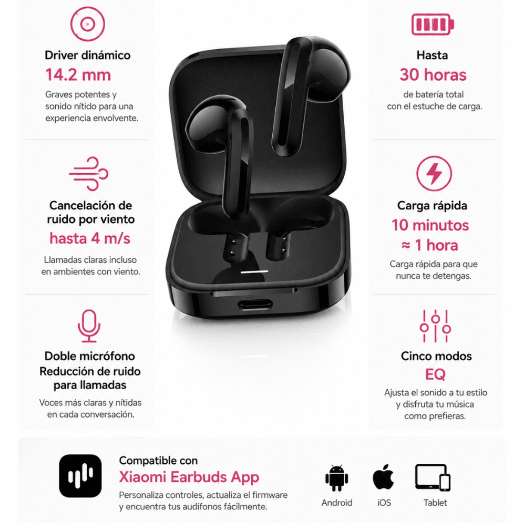 Combo Smartwatch y Audífonos Redmi Buds 6 Active — imagen 9