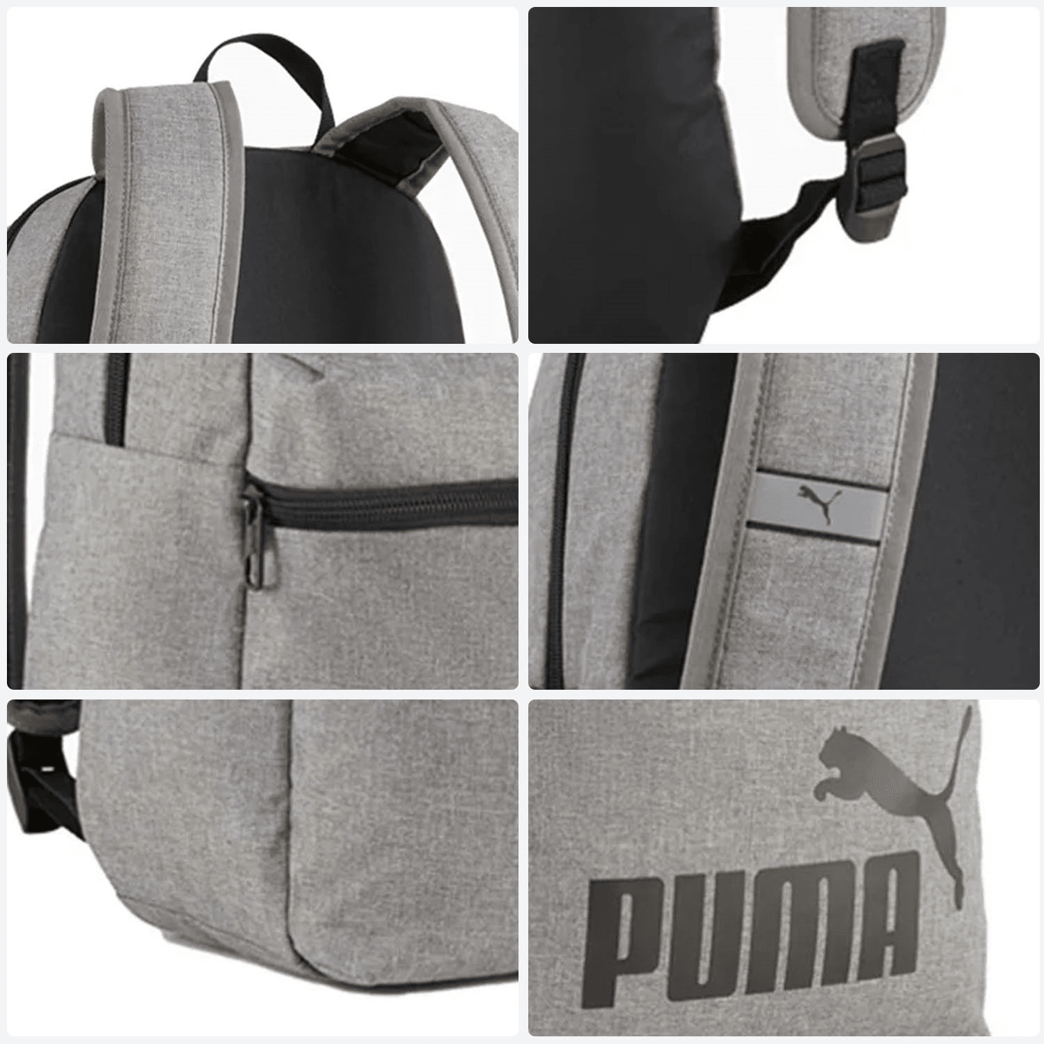 Mochila Puma Phase Escolar Deportiva Gris Unisex 15L — imagen 3