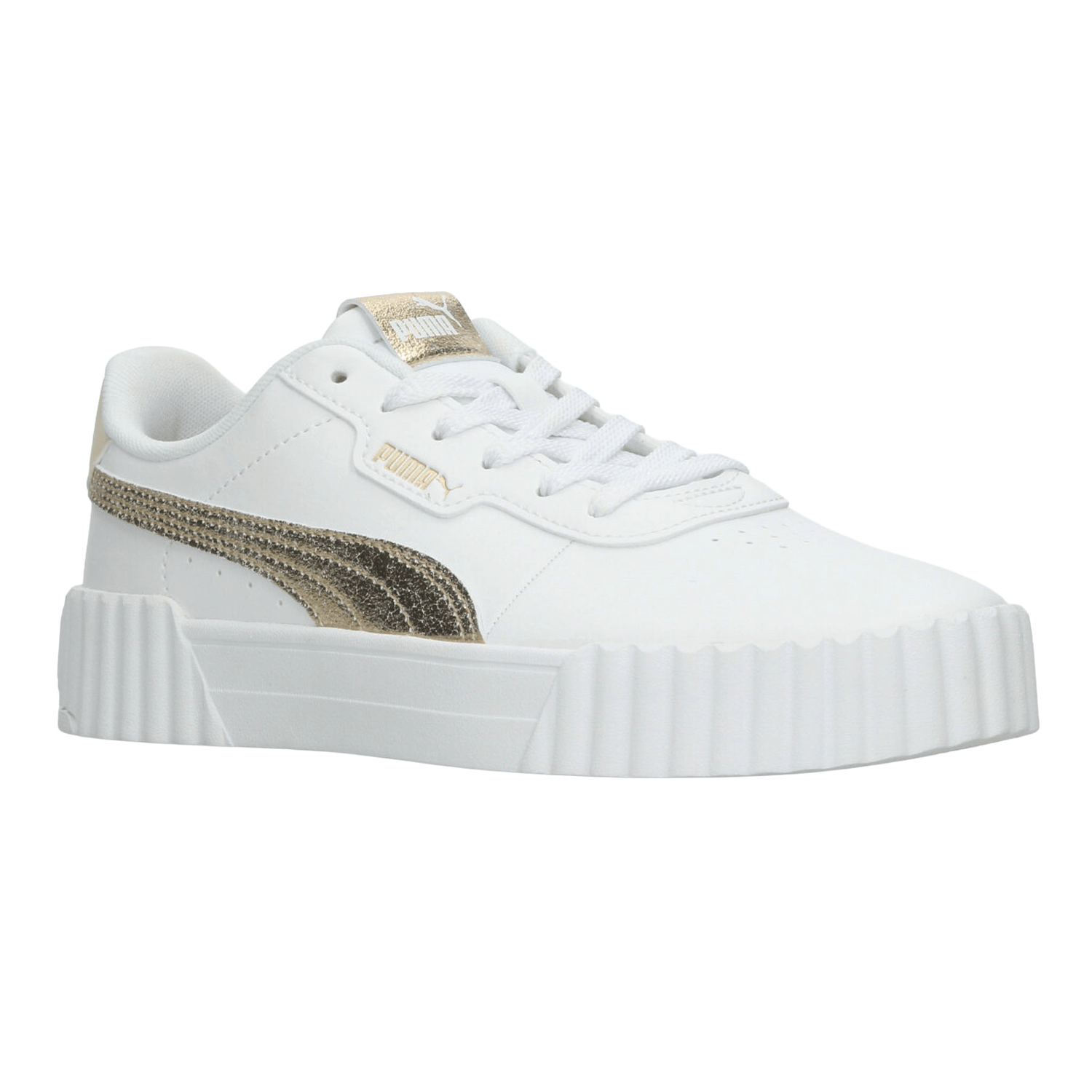 Tenis Puma Carina 3.0 Dama Casual Blanco Dorado Mujer — imagen 2