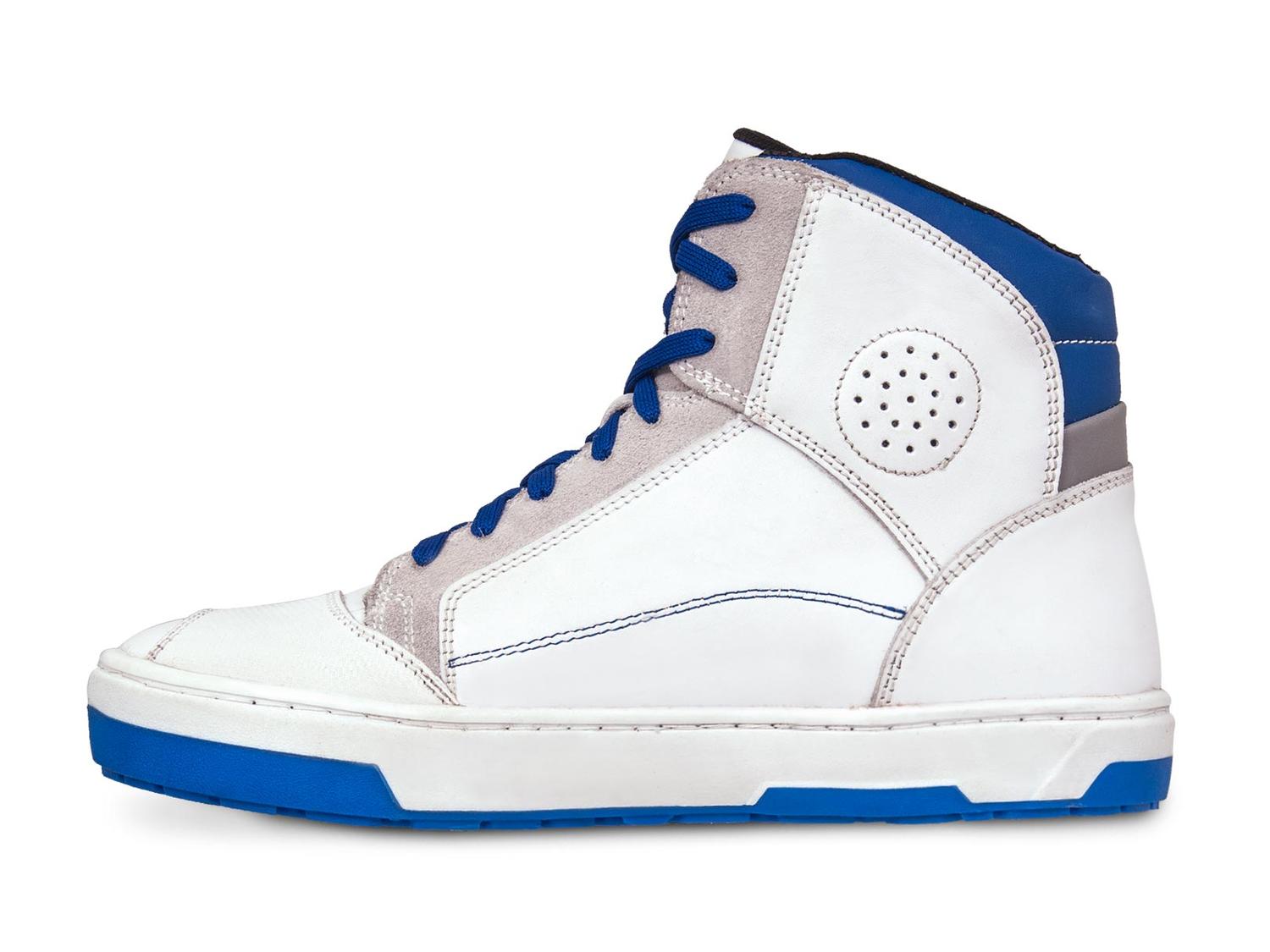 Tenis Motociclista Hombre Botin Moto Biker Wkl 80202 Bco/Rey — imagen 5