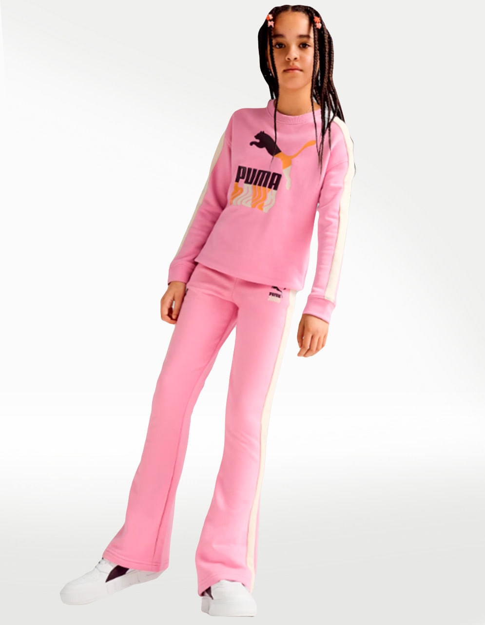 Pants Puma Lava Land Flared TR Rosa - Niña — imagen 4