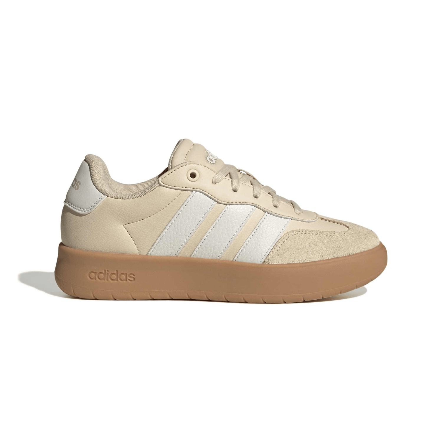 Tenis Adidas Barreda Dama Beige Casual Cintas Gamuza Mujer — imagen 2