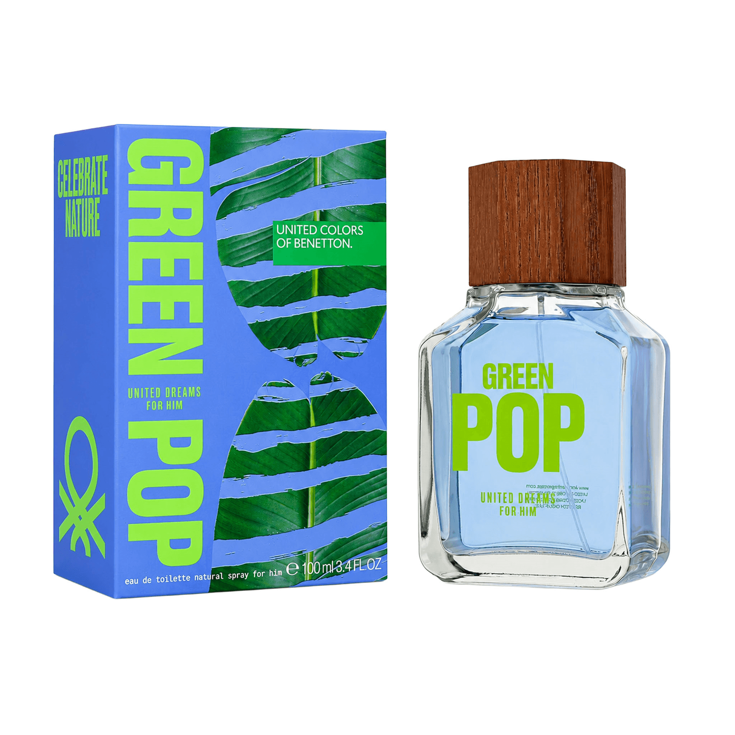 Perfume Hombre Benetton Green Pop 100ml Caballero — imagen 2