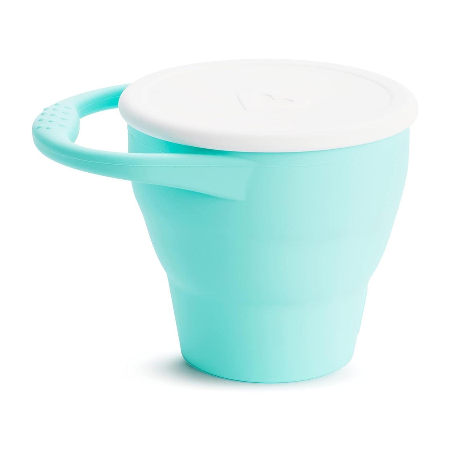 Contenedor Alimentos Munchkin Silicona Con Tapa Plegable Con Asa Para Colgar Bebé Menta 6m+ — imagen 3