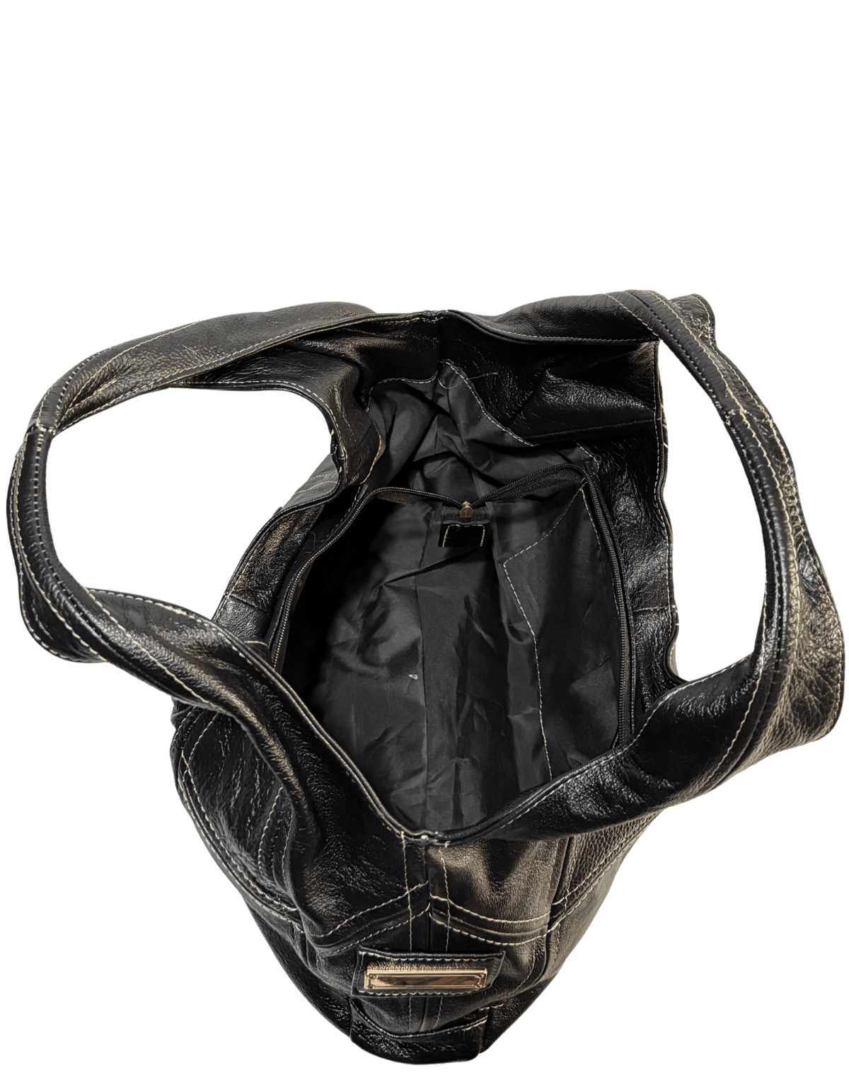 Bolsa Hobo de Piel Negra para Dama Grande JF76 Med — imagen 9