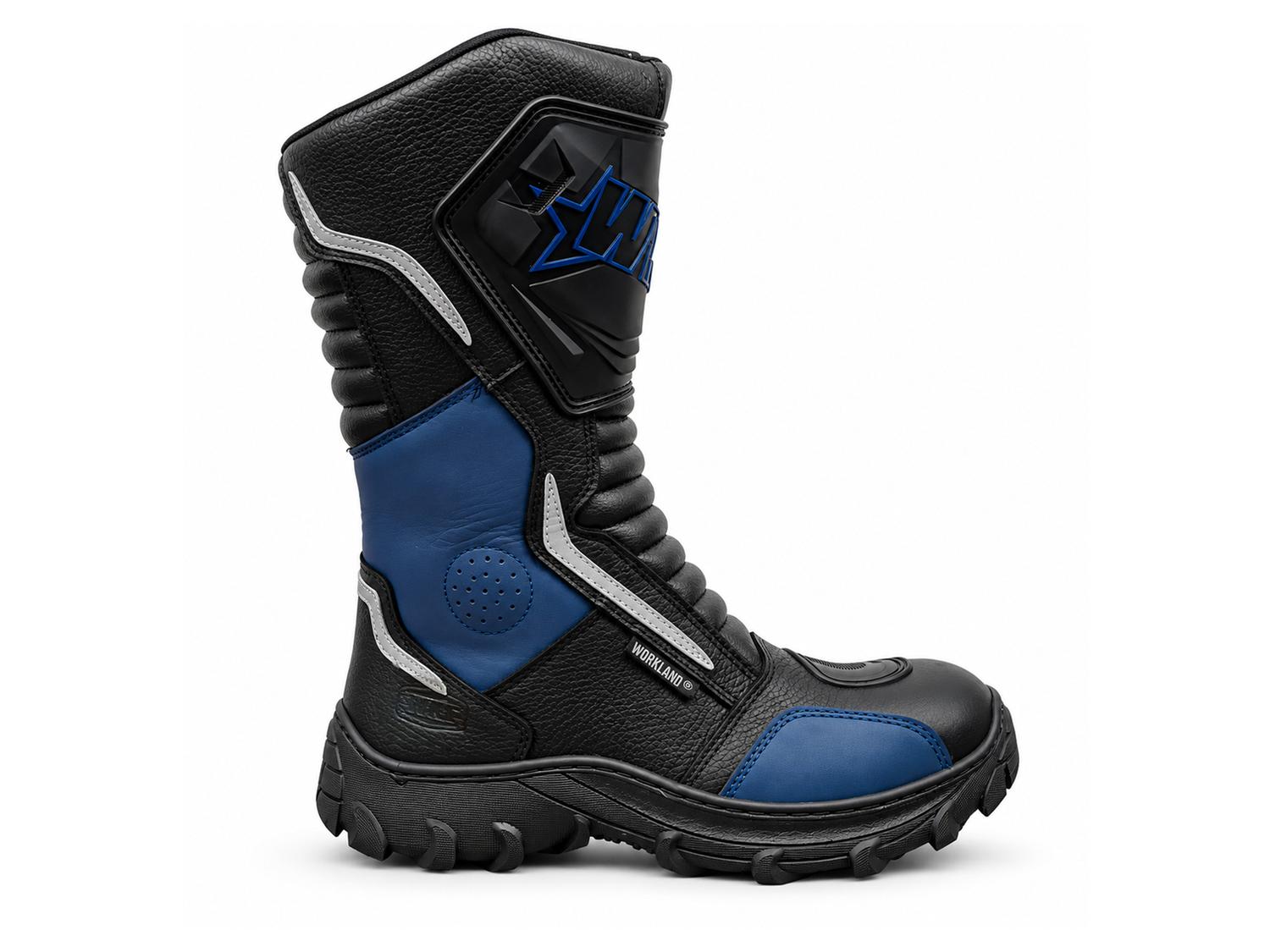 Botas Hombre Moto Biker Doble proposito Workland 76227 Azul — imagen 2