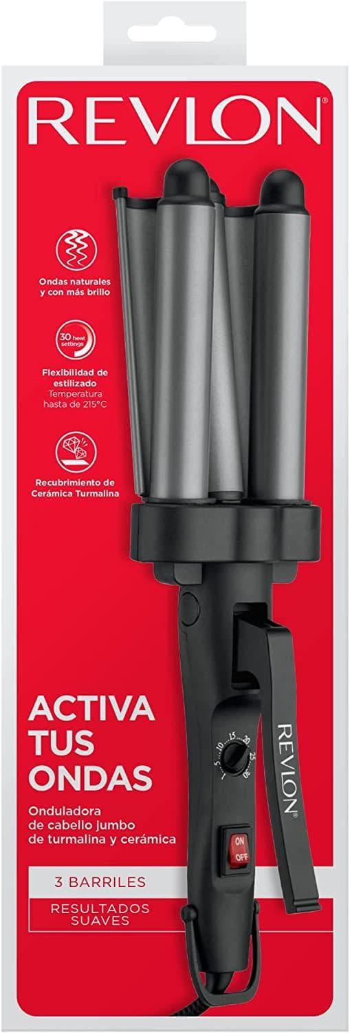 Waflera Rizadora Revlon Jumbo Rv084 Ceramica 3 Barriles — imagen 7