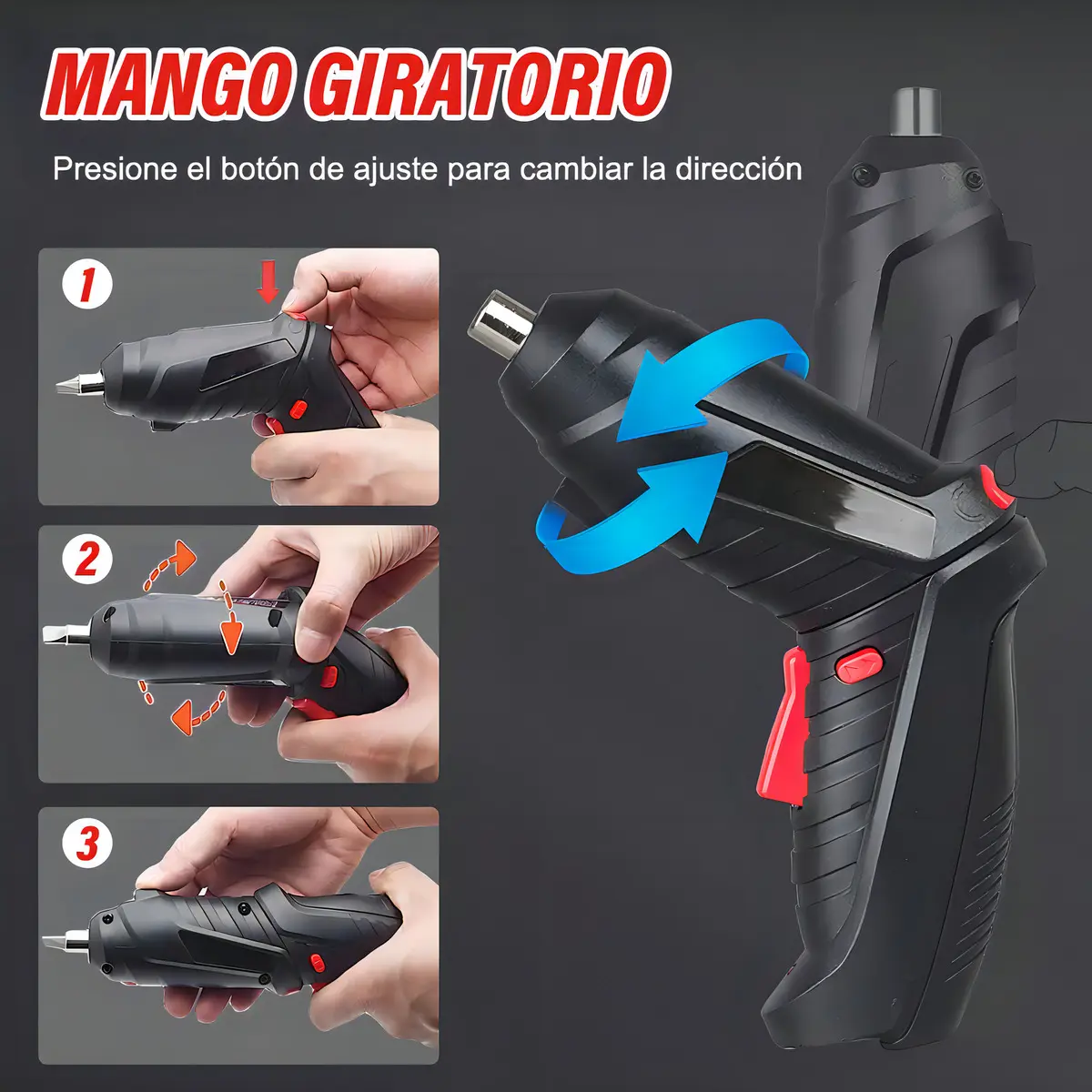 Destornillador Eléctrico Inalámbrico con 48 Accesorios y USB Recargable — imagen 5