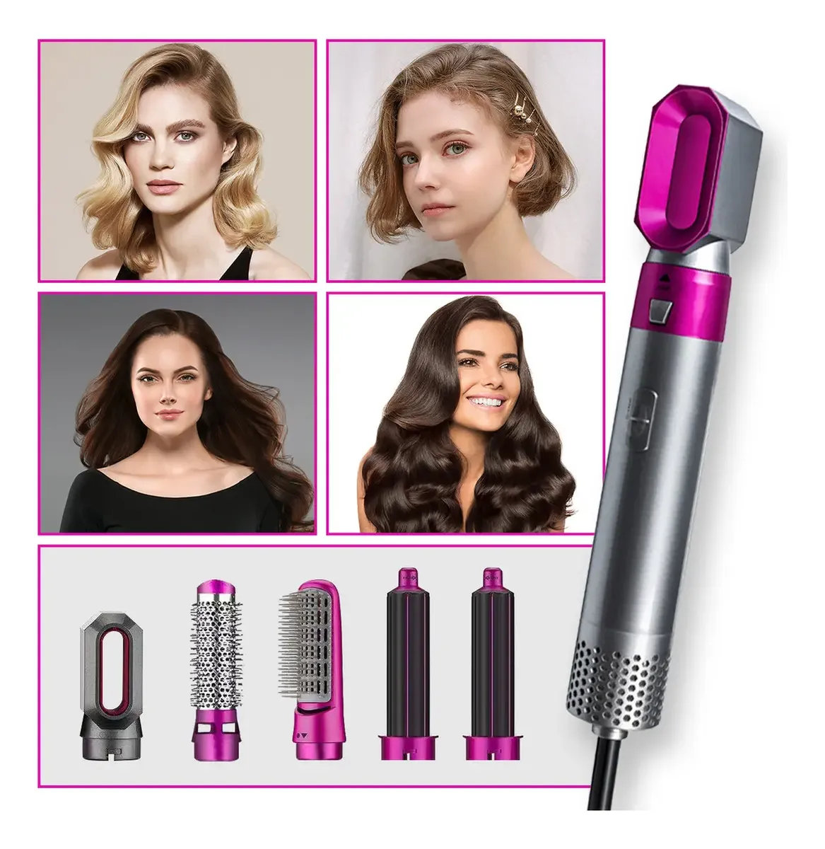 Cepillo Secador Rizador de Cabello 5 En 1 con Voluminizador — imagen 5