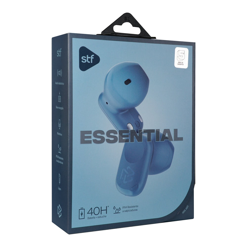 Audífonos Inalámbricos Tws Essential STF 40hrs Uso Protección IPX4 Azul — imagen 13