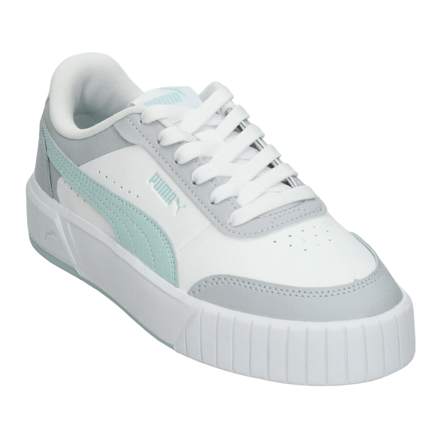 Tenis Puma Carina Mia Dama Casual Gris Blanco Mujer — imagen 4
