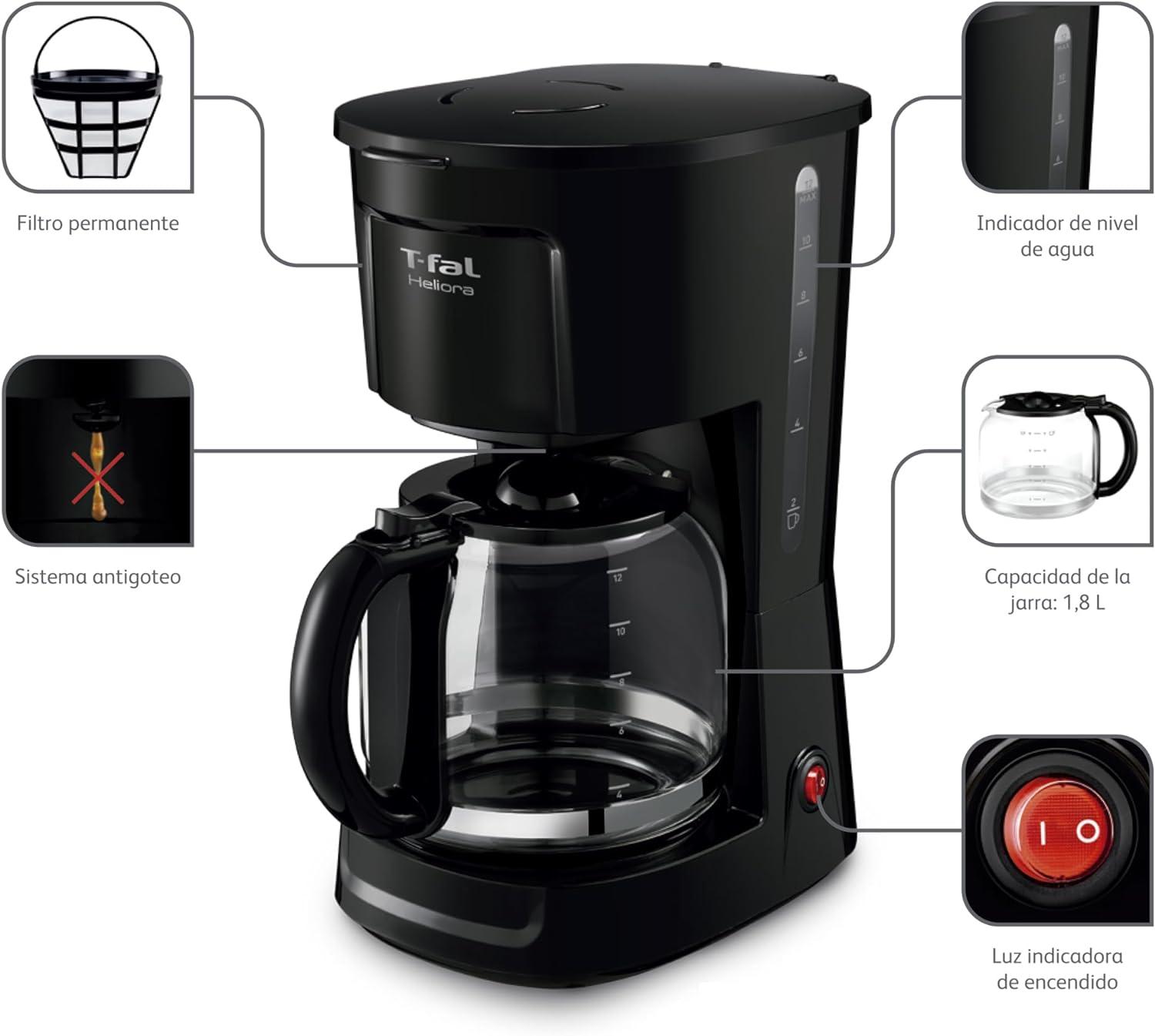 CAFETERA T-FAL HELIORA 12 TAZAS CM1408MX FILTRO PERMANENTE — imagen 3