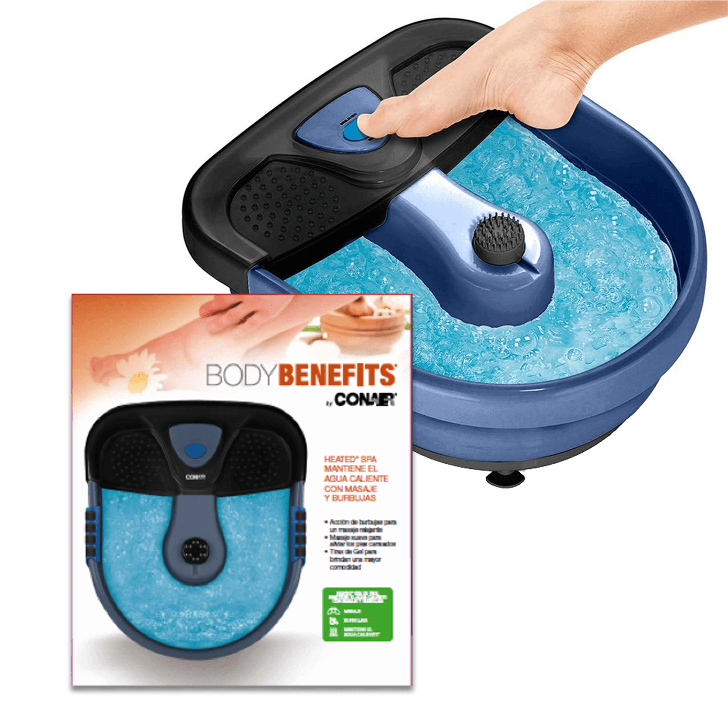 Baño De Burbujas Conair Tina Par Pies Spa Pedicure Relajante — imagen 7