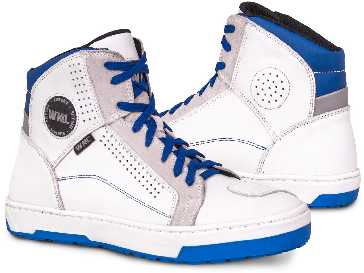 Tenis Motociclista Hombre Botin Moto Biker Wkl 80202 Bco/Rey — imagen 2