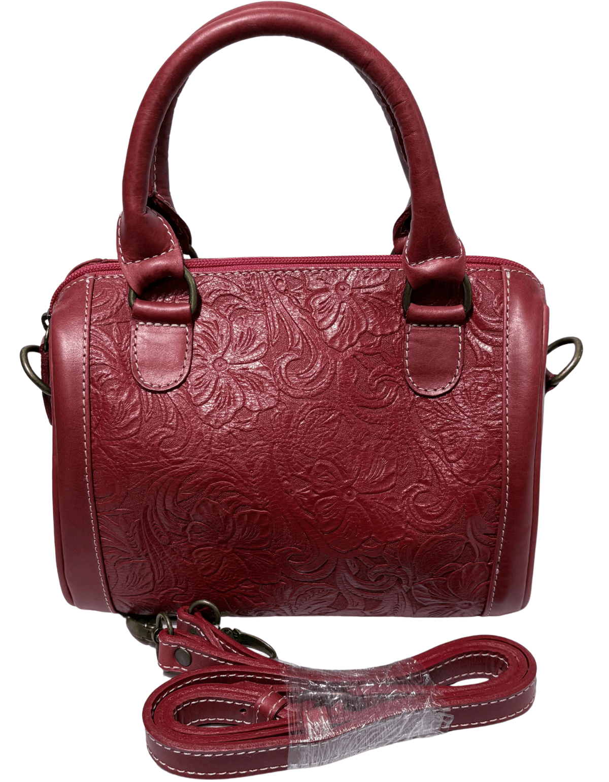 Bolsa Tipo Baúl Mini De Piel Legitima Grabada Dama Asa Adicional — imagen 6