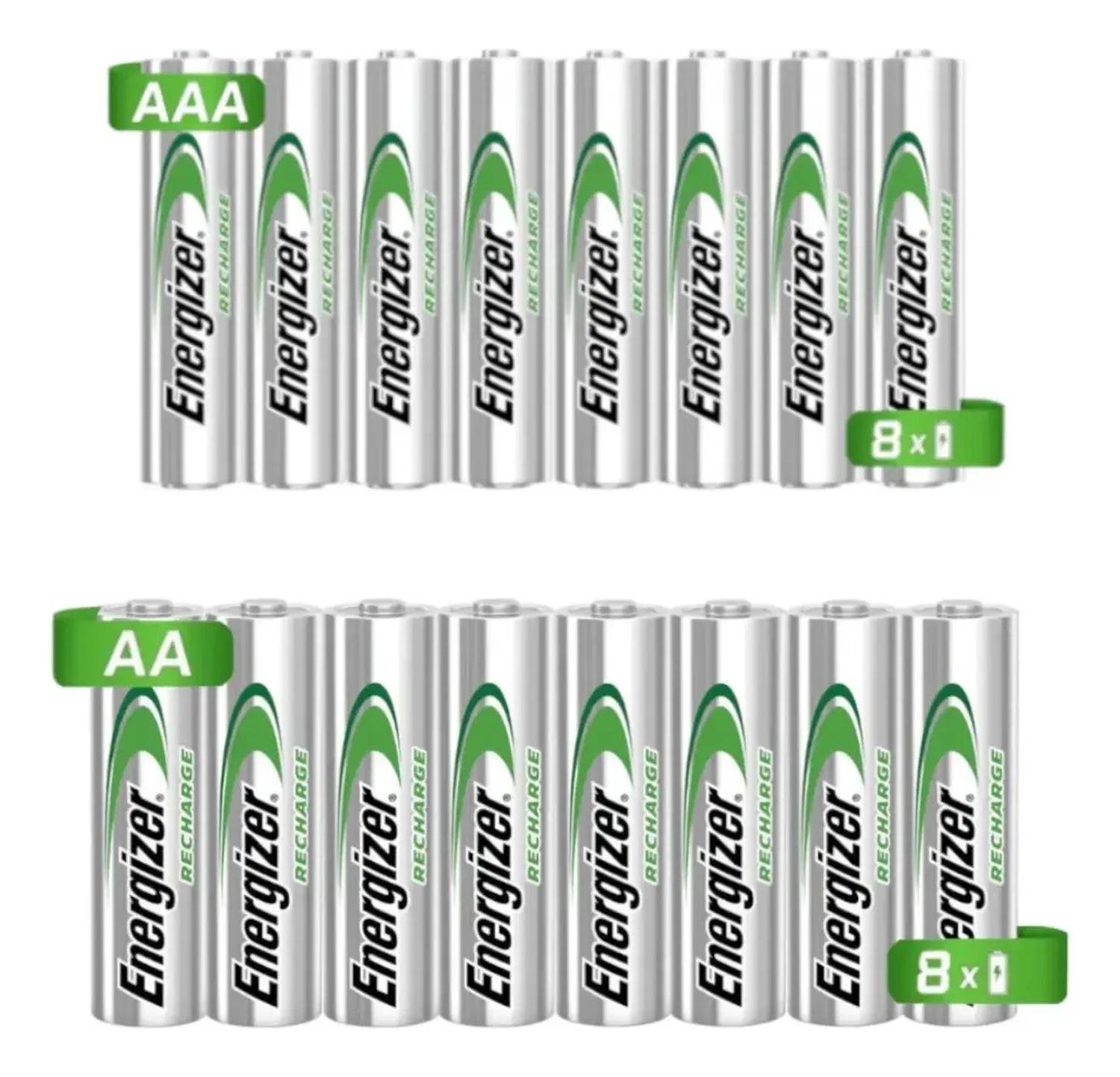 Pilas Recargables Energizer 8 AA y 8 AAA 1.2 V 16 Piezas — imagen 1