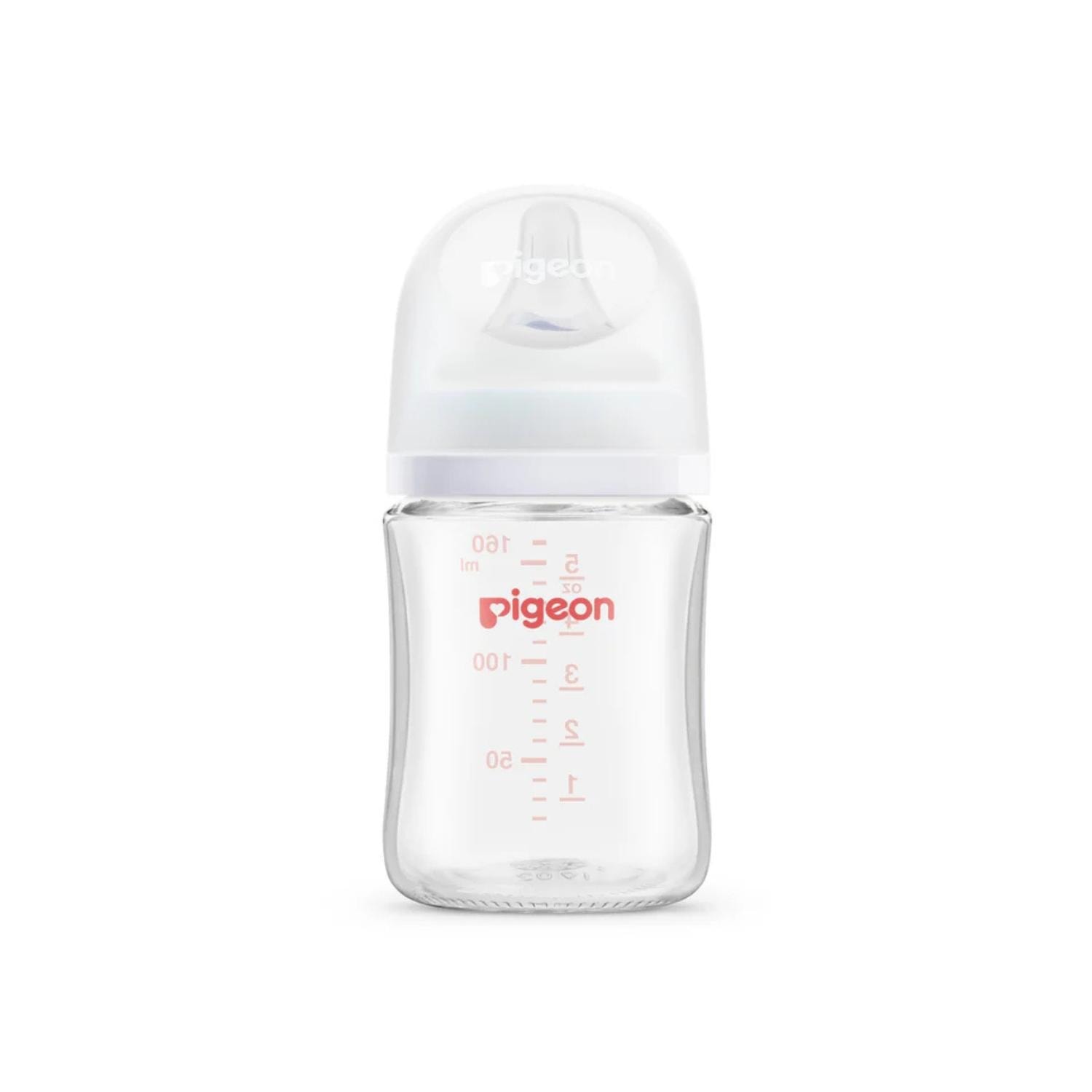 Biberón Pigeon Soft Touch Boca Ancha Vidrio 160m/5oz Color Blanco Anticólicos 0m+ — imagen 3