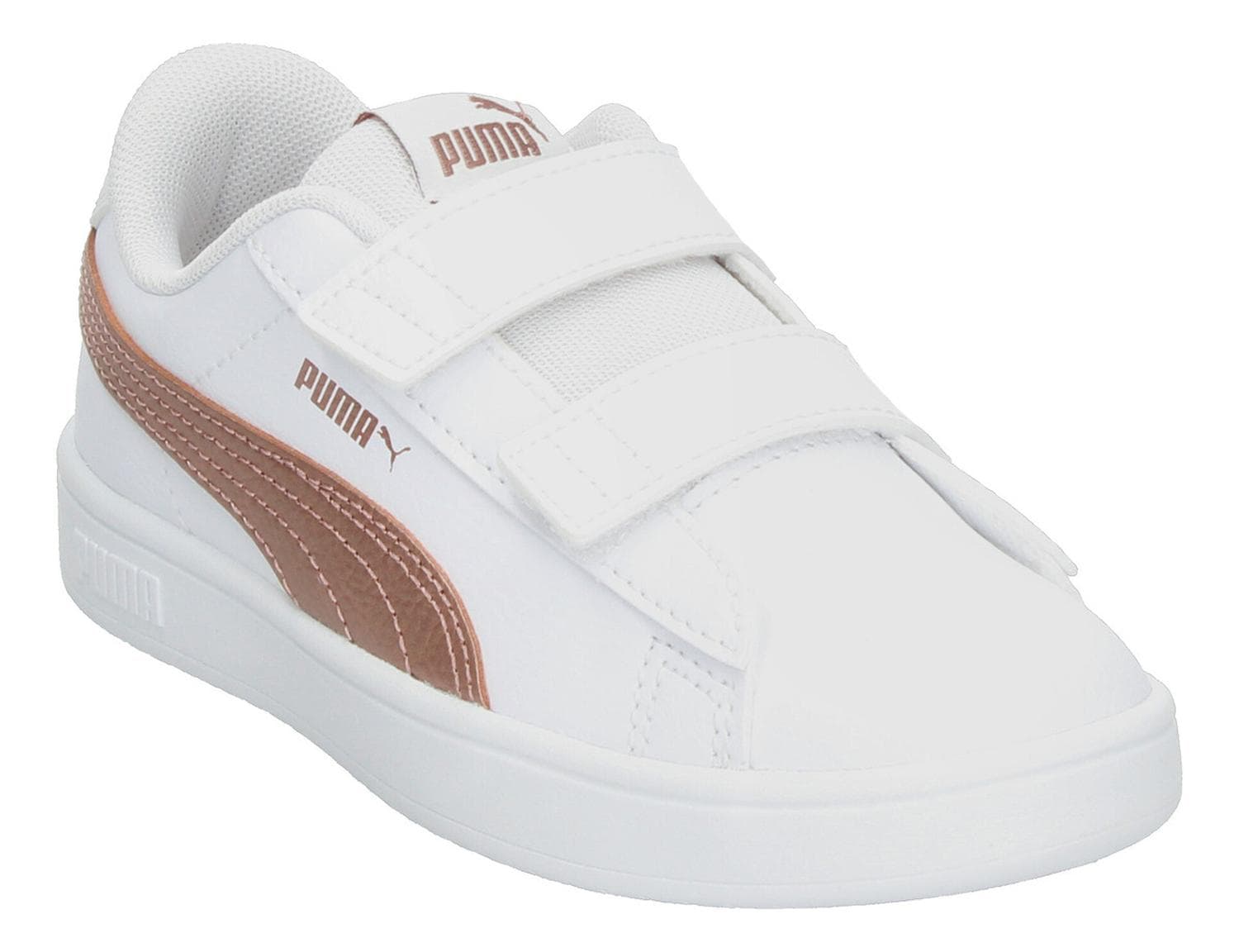 Tenis Niña Puma Rickie Classic V Casual Blanco Oro Rosado Infantil T17-22 — imagen 5