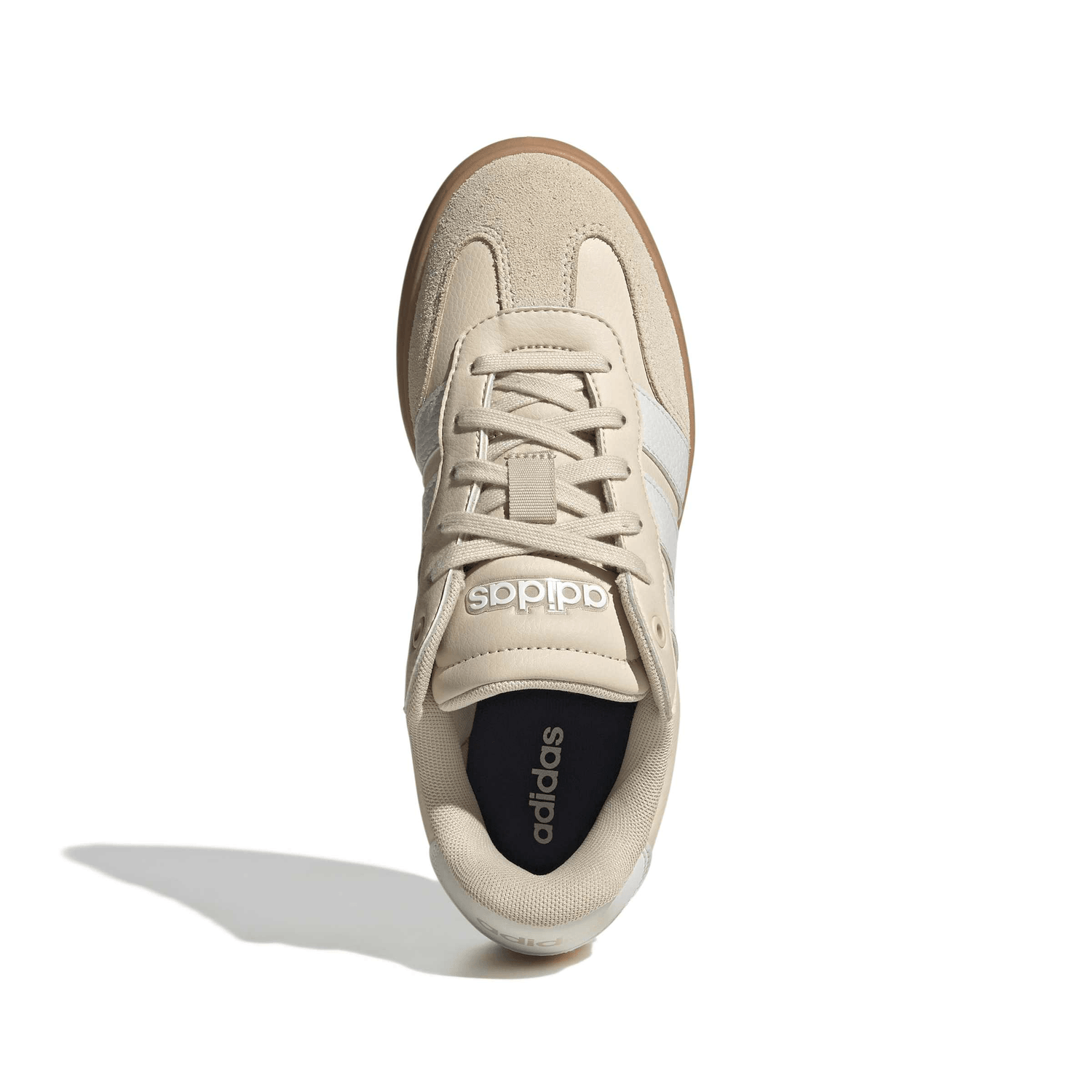 Tenis Adidas Barreda Dama Casual Cintas Gamuza Beige Mujer — imagen 7