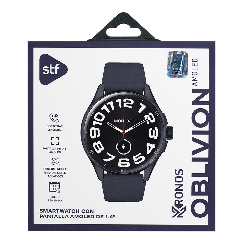 Smartwatch Reloj Kronos Oblivion STF Pantalla Amoled 1.43" Resistencia al agua IP68 Negro — imagen 9