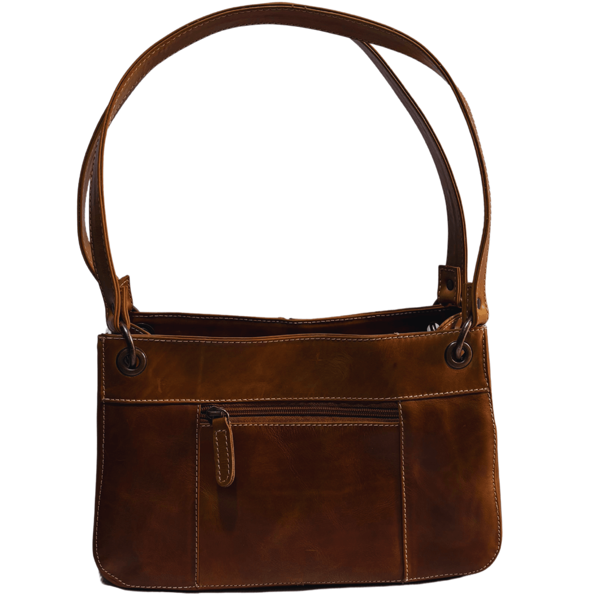 Bolsa Mujer Piel Legitima Cuero Marrón Roxy Hobo — imagen 13