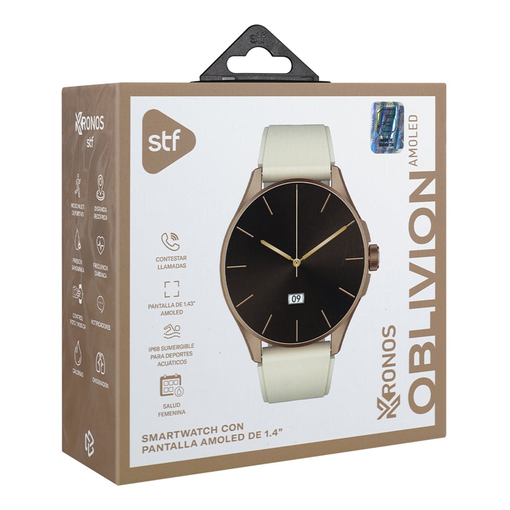 Smartwatch Reloj Kronos Oblivion STF Pantalla Amoled 1.43" Resistencia al agua IP68 Beige — imagen 15