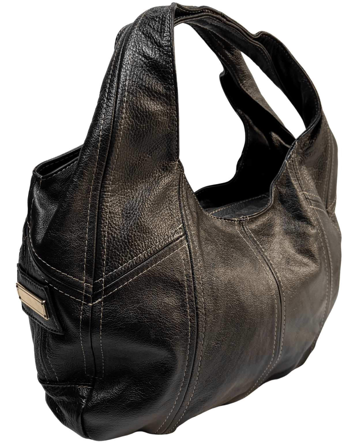 Bolsa Hobo de Piel Negra para Dama Grande JF76 Med — imagen 4