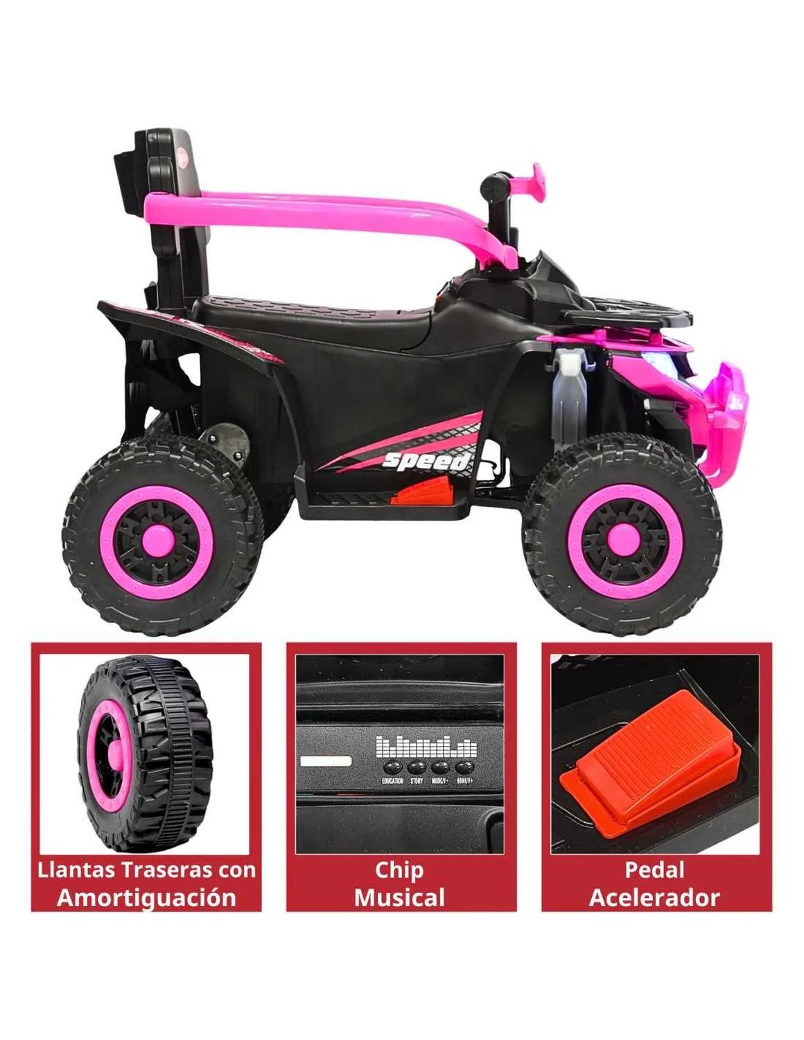 Montable Eléctrico Urban Kids LX para Niña con Bastón Dirigible y Luces Rosa 6V — imagen 4
