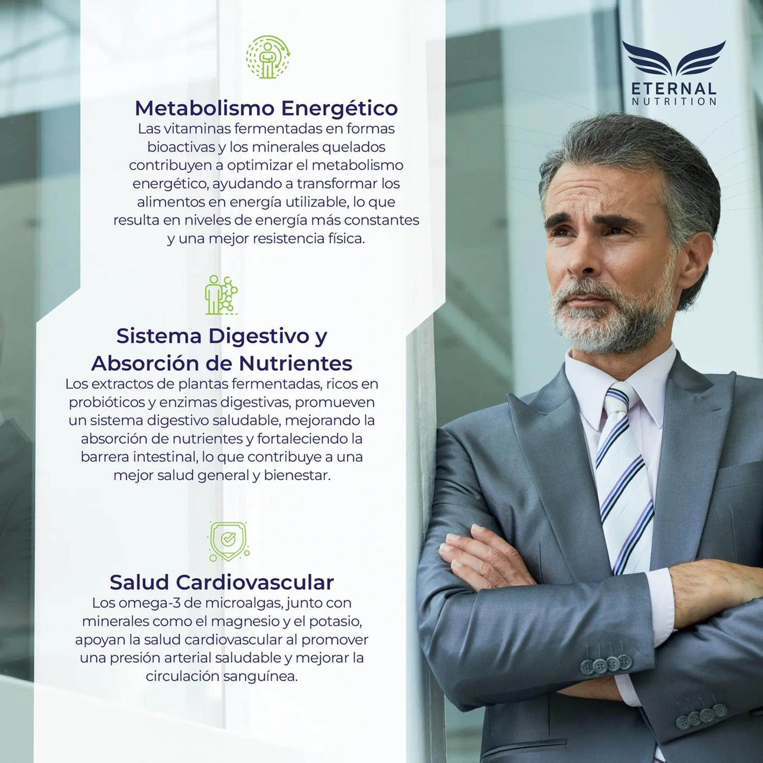 Men's Daily: Multivitamínico 4 en 1: Vitaminas, Minerales, Complejo B y Adaptógenos, 200 Cápsulas — imagen 6