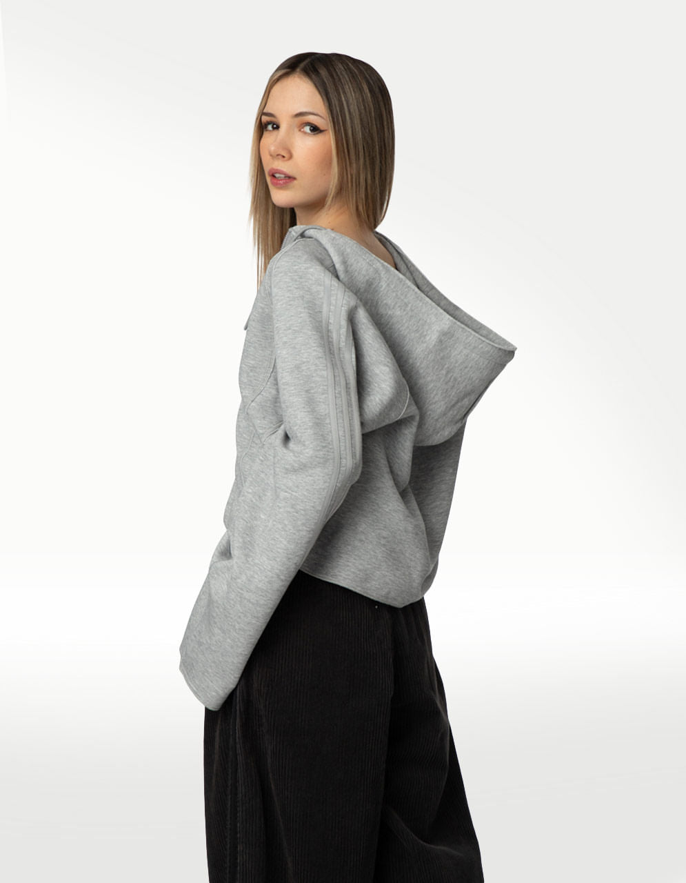 Sudadera Adidas Teamgeist ZP HD Gris - Mujer — imagen 3