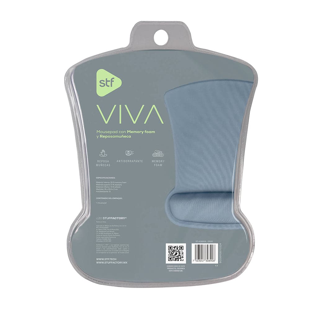 Mousepad Reposamuñecas STF VIVA Antiderrapante gris — imagen 7