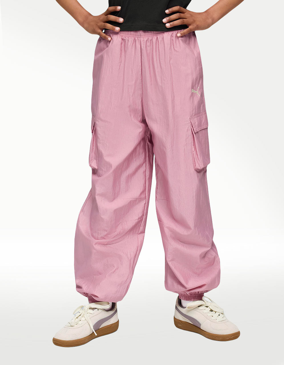 Pantalón Puma Bowtique Woven Rosa - Niña — imagen 2