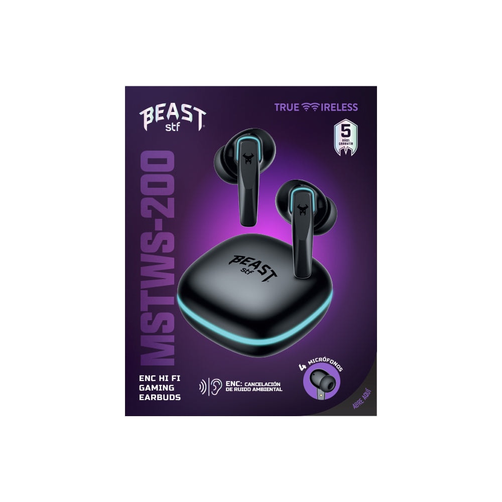 Audífonos Gamer TWS STF Beast MSTWS-200 ENC: Videojuegos, 6hrs uso, elimina ruido ambiente — imagen 5