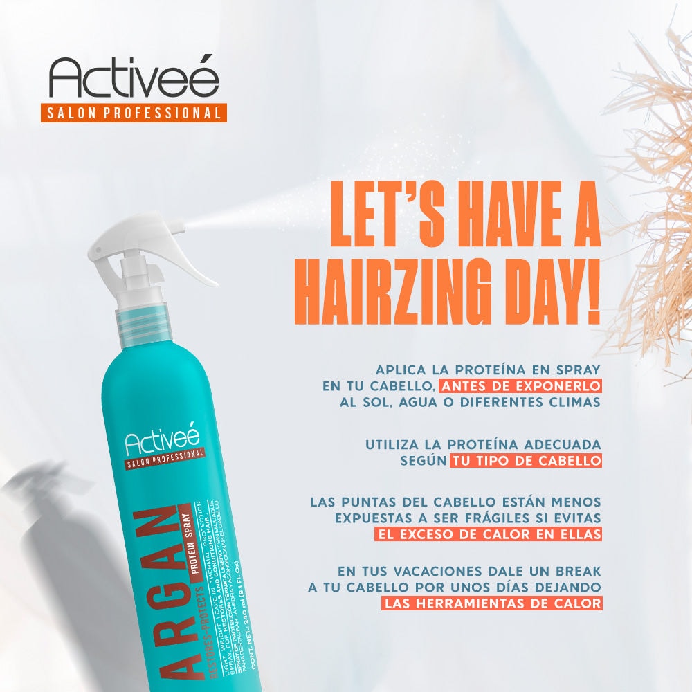 Proteina Capilar Activeé Professional Argan Tecnologia para cuidado Intensivo de Cabello Teñido o Dañado Libre de Sal — imagen 6