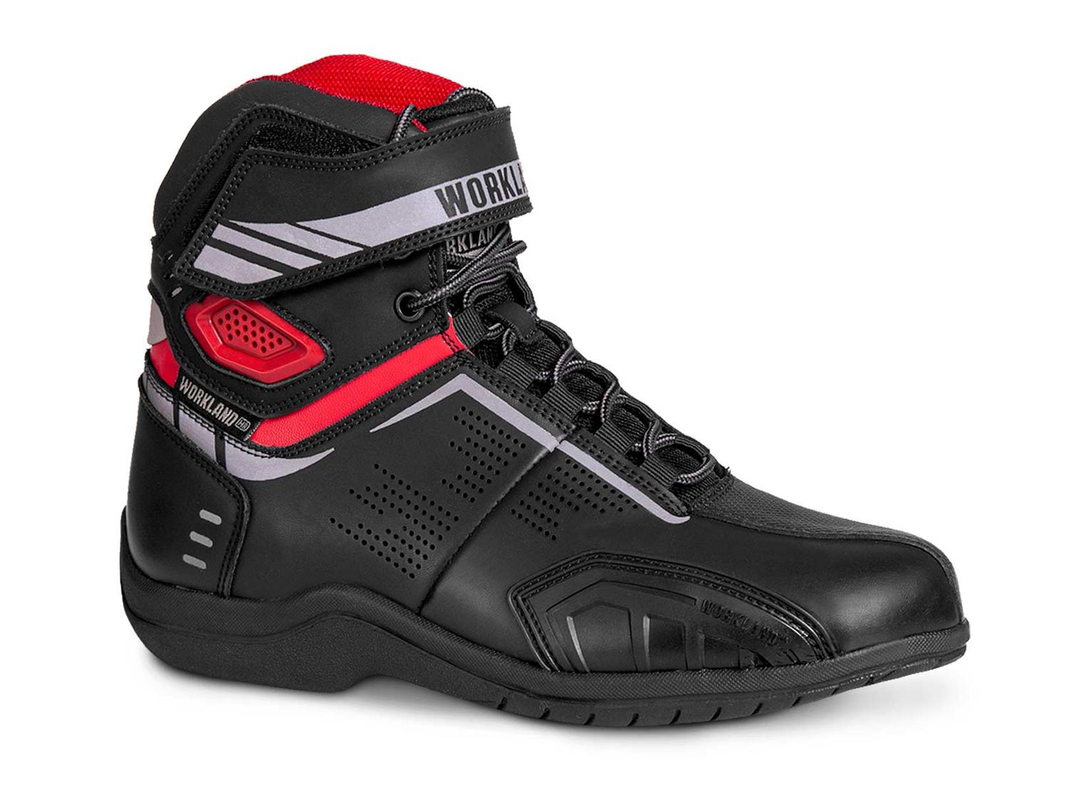 Bota Motociclista Hombre Moto Biker Wkl 80016 Negro Rojo — imagen 1