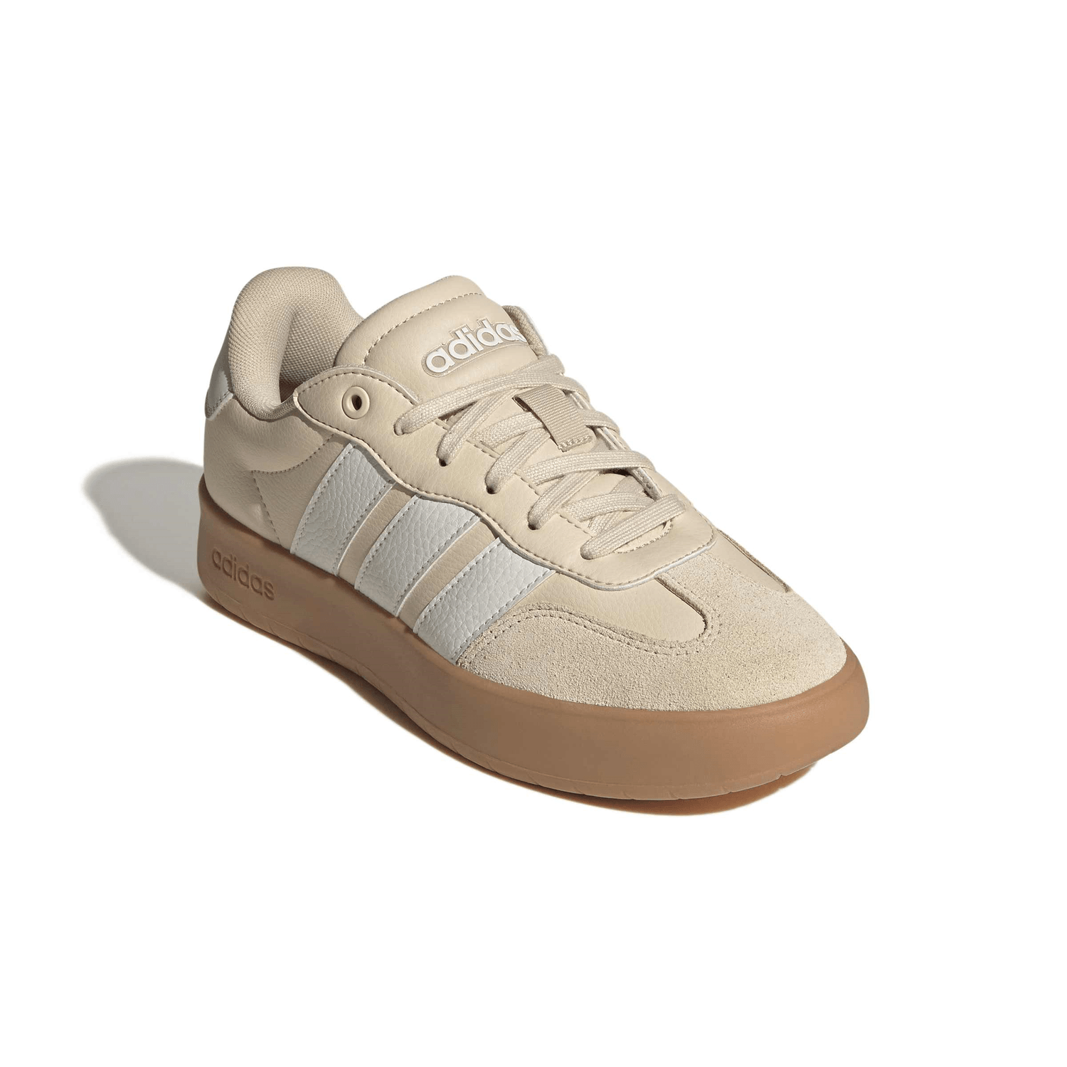 Tenis Adidas Barreda Dama Casual Cintas Gamuza Beige Mujer — imagen 2