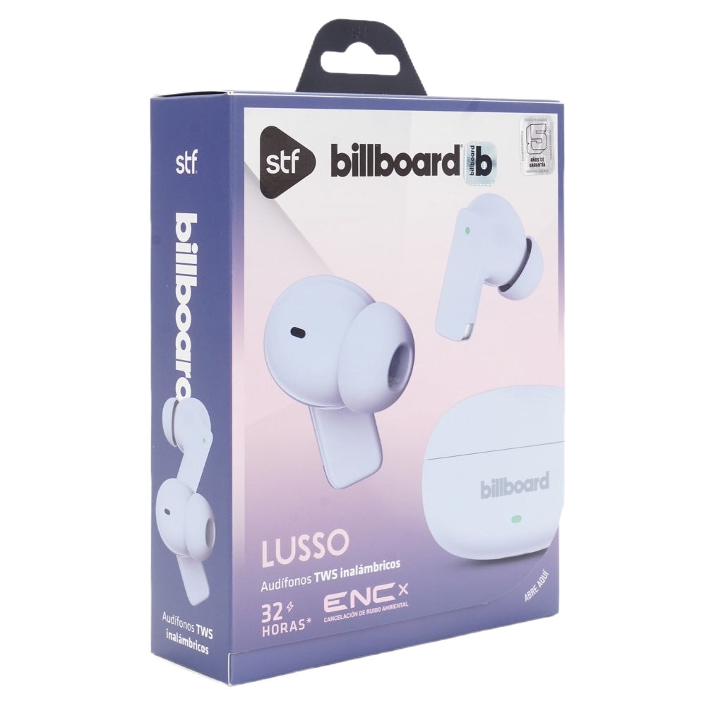 Audífonos inalámbricos TWS STF - Billboard Lusso: 32hrs Uso ENC Lila — imagen 9