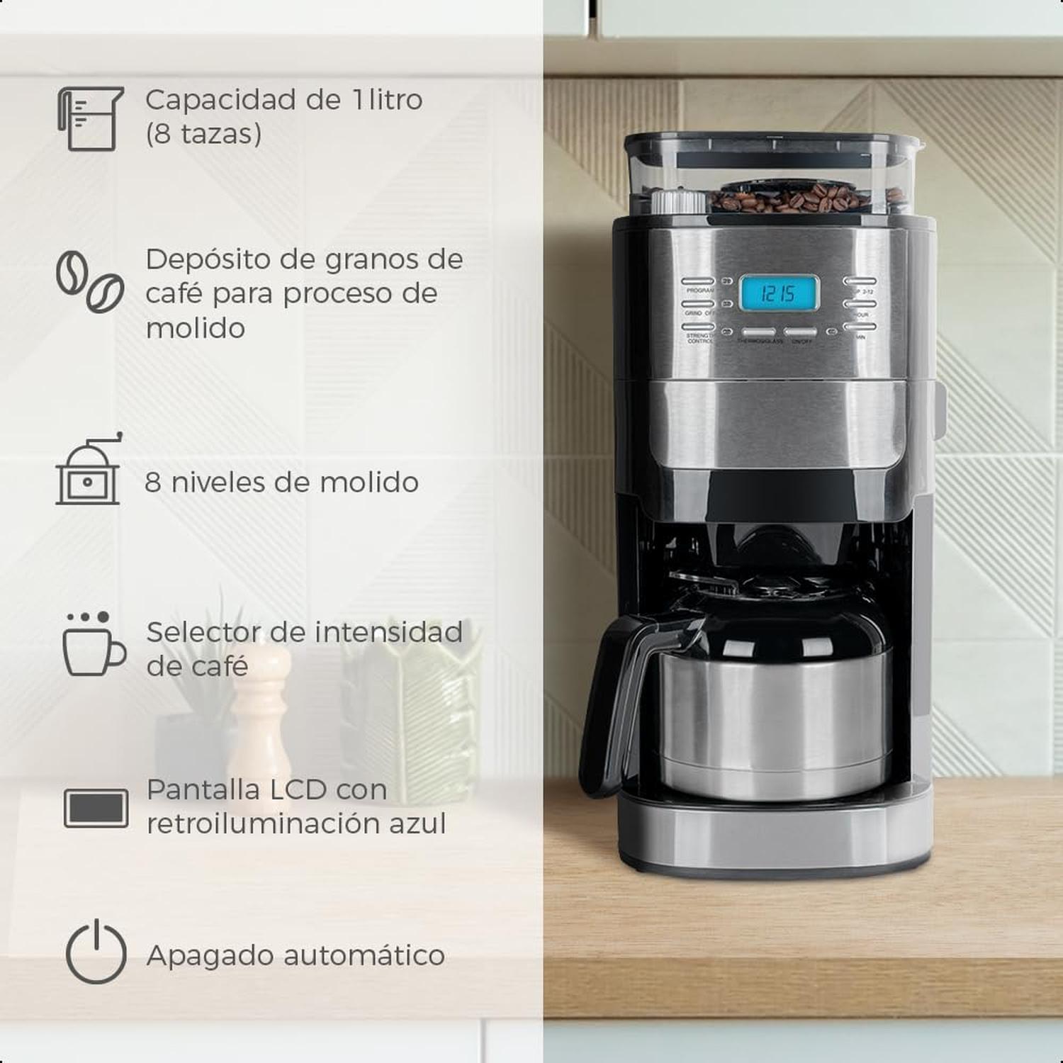 Cafetera con Molino de Café 2 en 1 Daewoo DCM-1989 8 Tazas — imagen 7