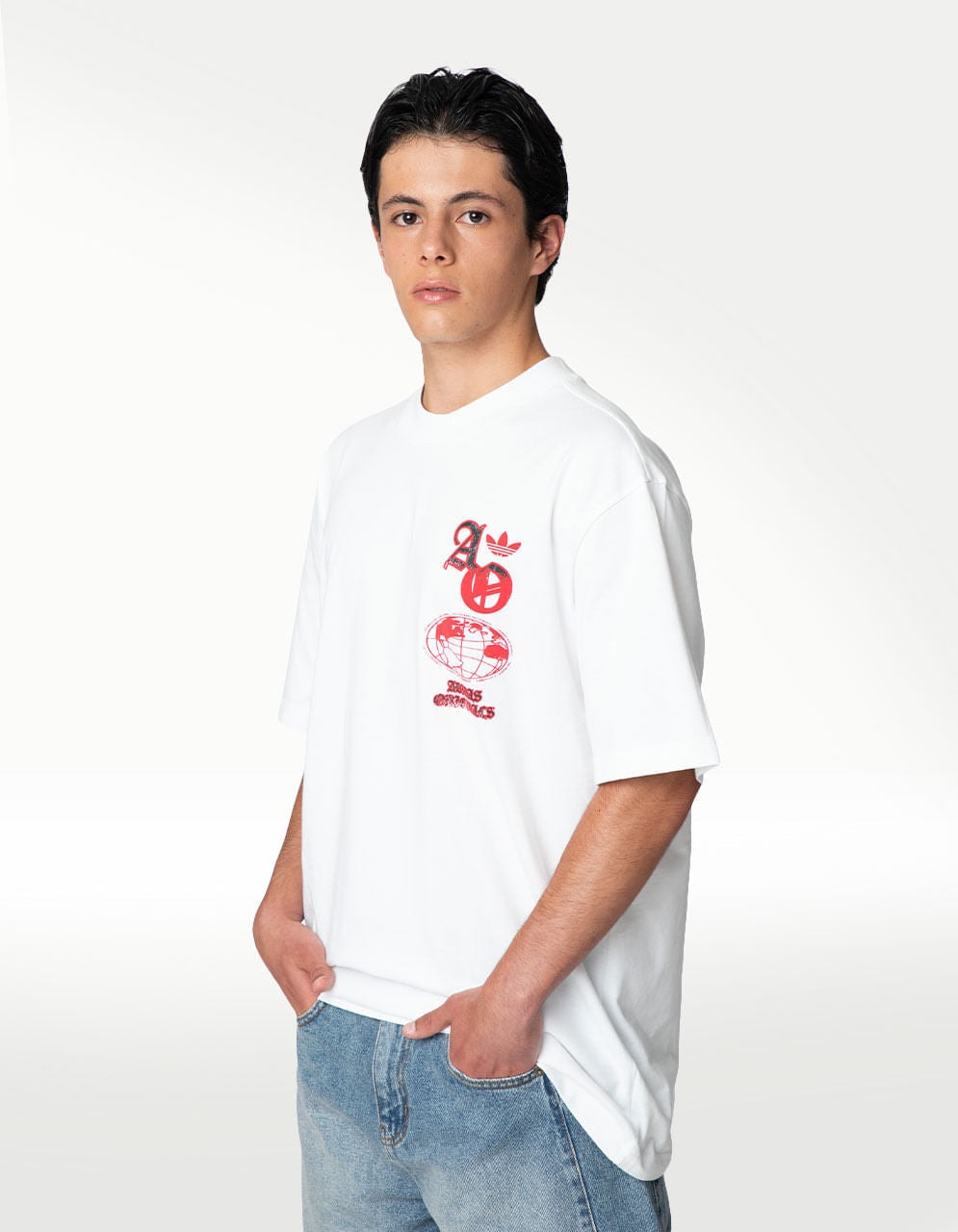 Playera Adidas GFX T Blanco - Hombre — imagen 2