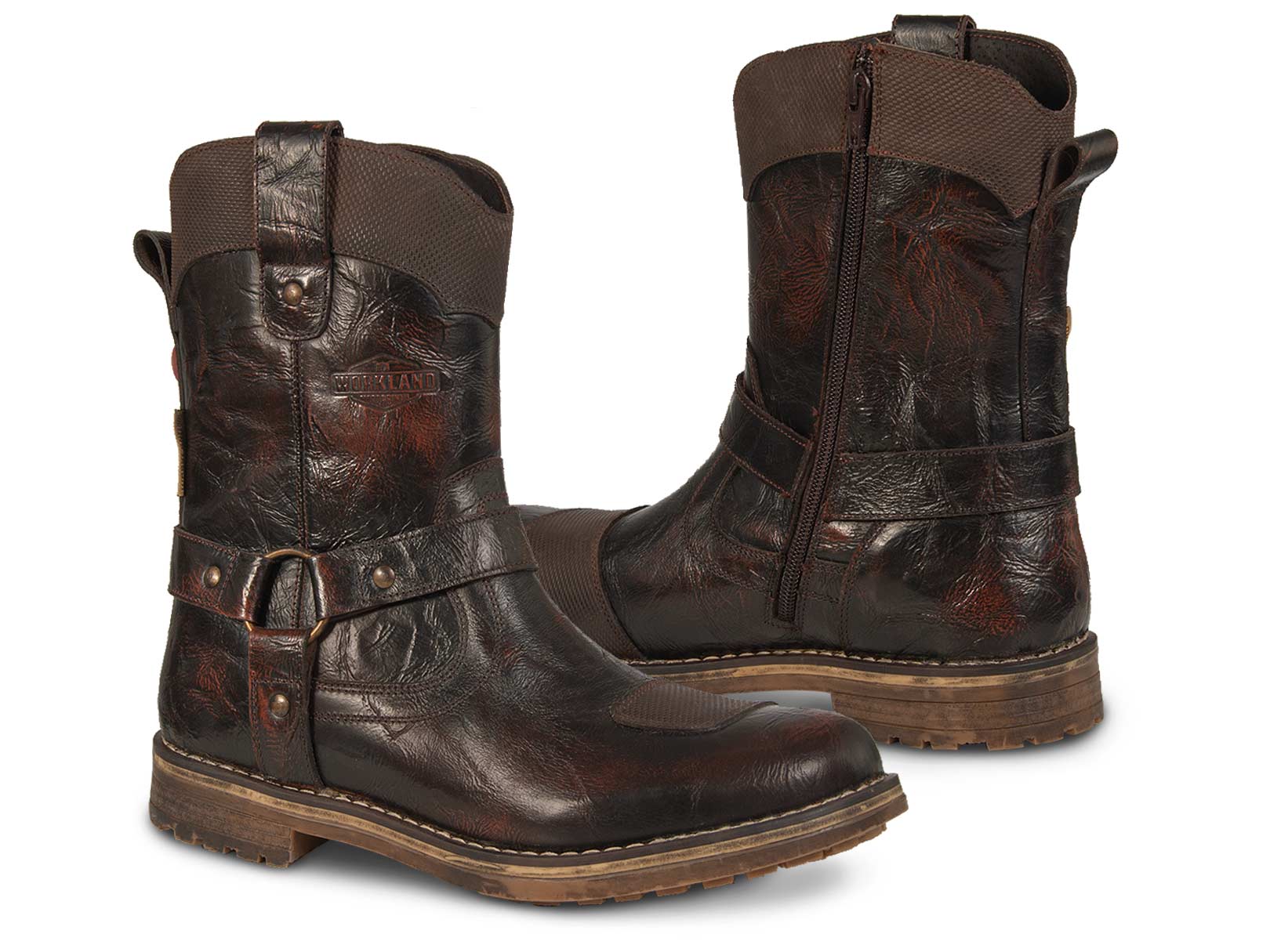 Bota hombre biker motociclista vaquera choper WKL 89740 Café — imagen 9