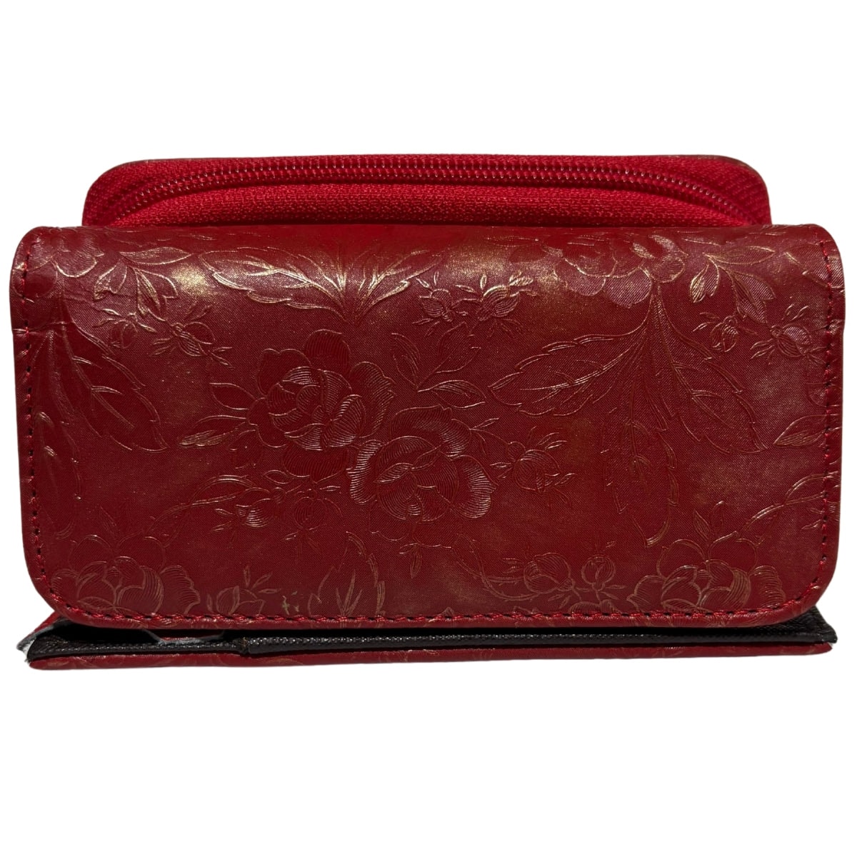 Cartera Dama Piel Legitima Genuina Ternera Grabada Pequeña Mini Cierr — imagen 5