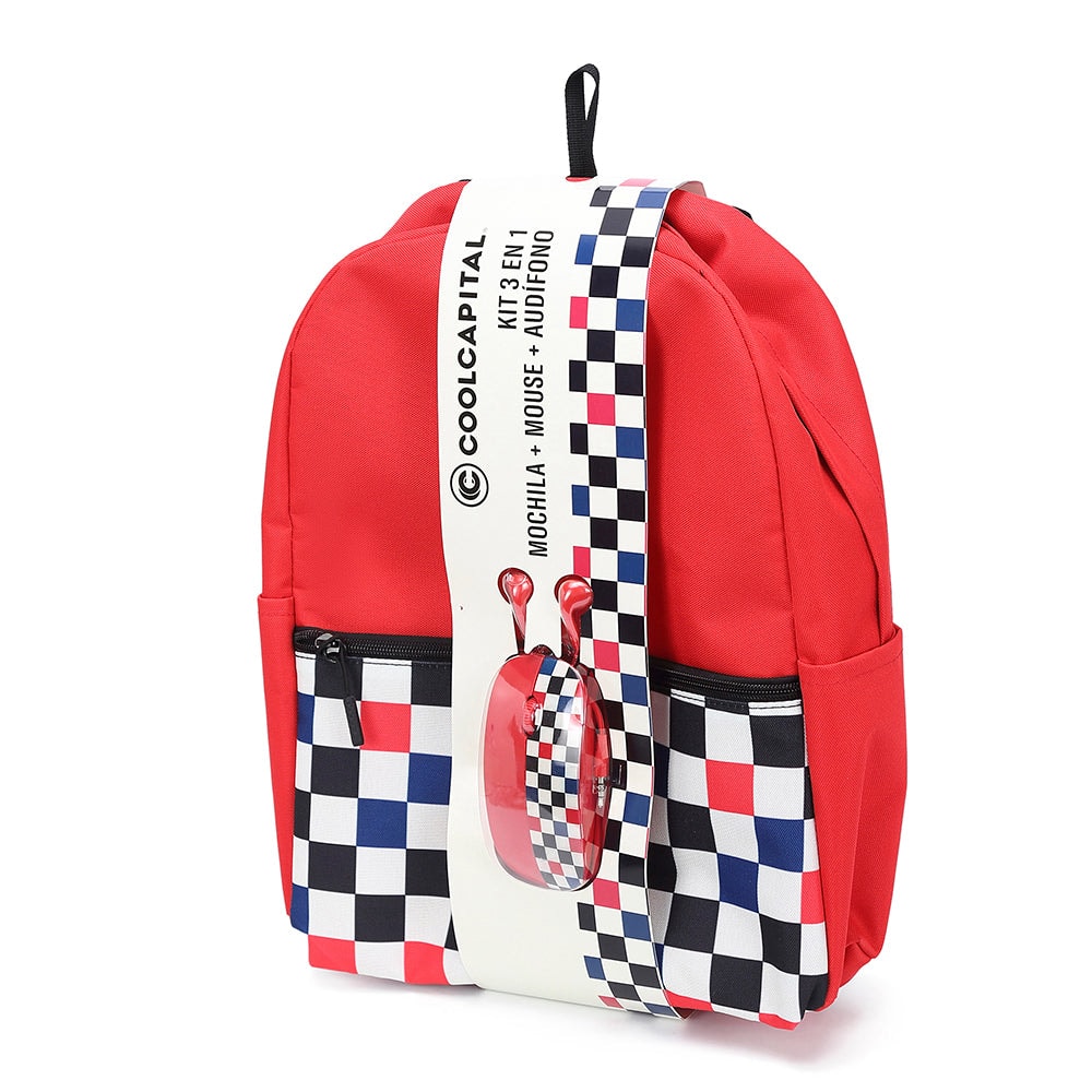 Mochila para laptop + mouse alámbrico CoolCapital Cuadros 15" pulgadas combo — imagen 3