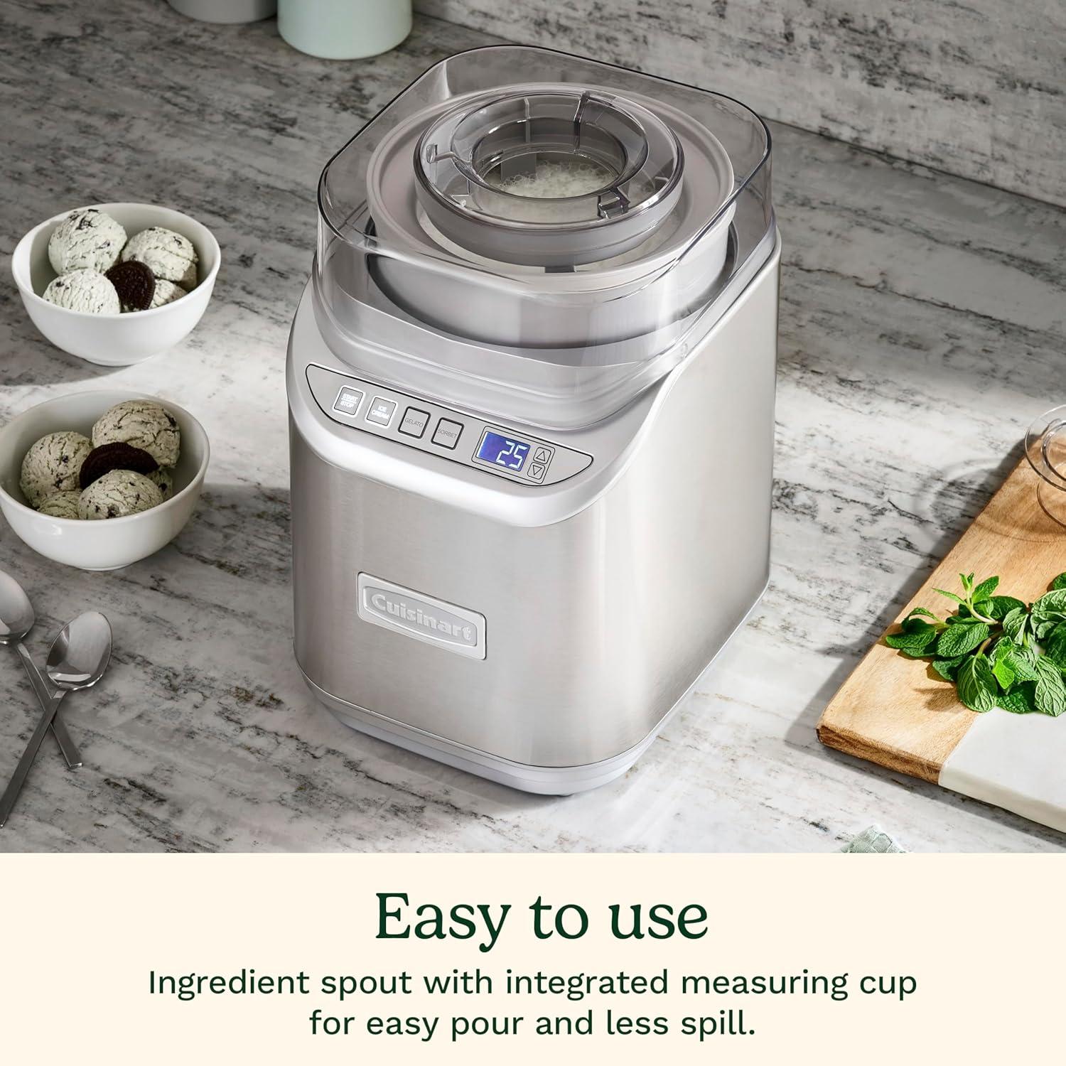 MAQUINA HELADO CUISINART ICE70P1ES PROGRAMABLE 2L ACERO INOX — imagen 5