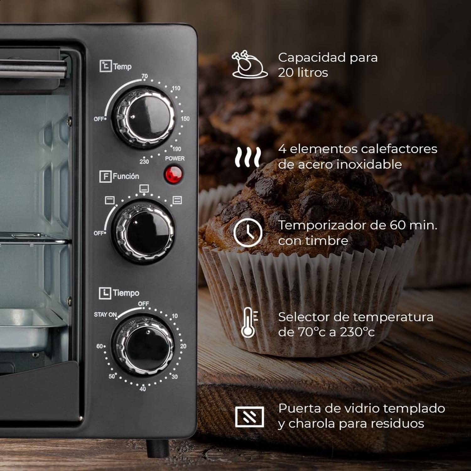 Horno Tostador Daewoo 20L Multifuncional DOT-1657 — imagen 7