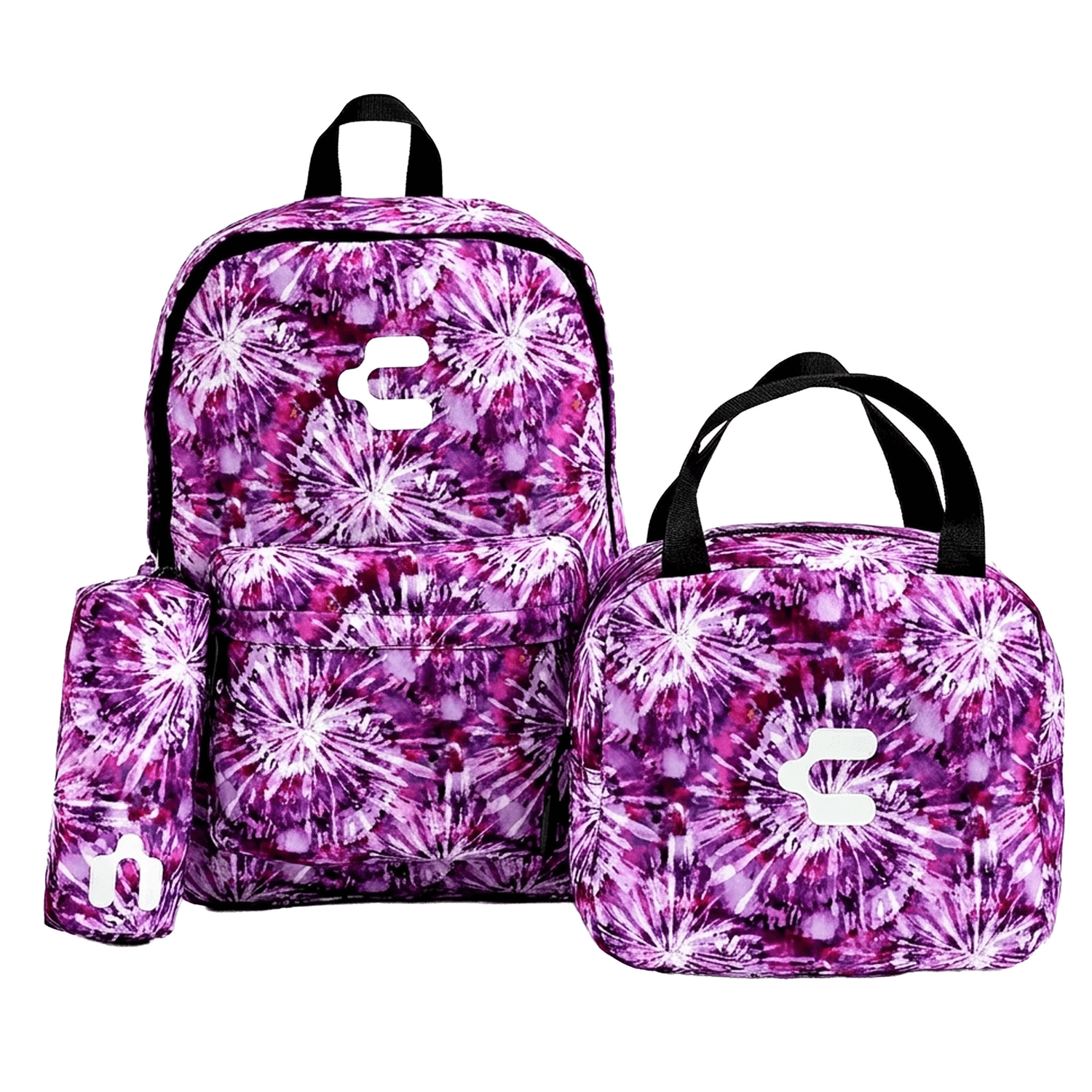 Mochila Charly Tie-Dye Niña Escolar Lonchera Morada Infantil — imagen 1