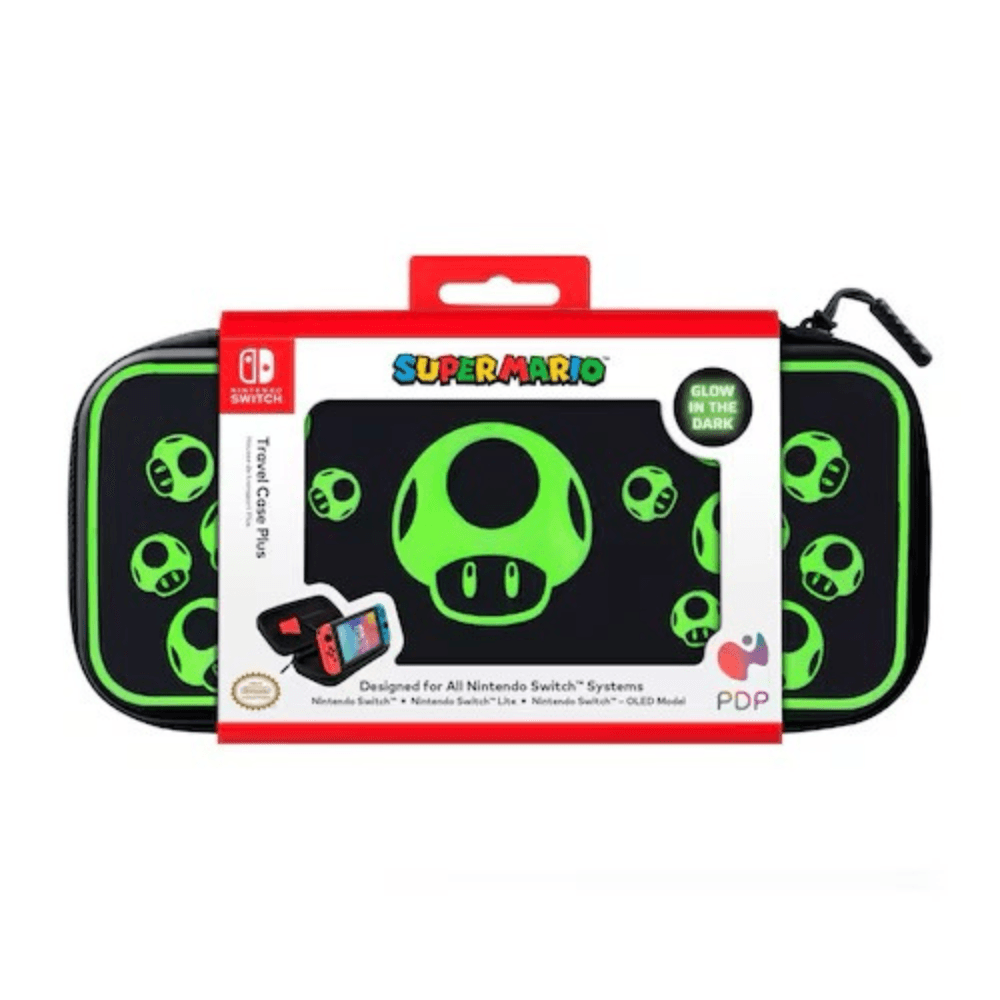 Estuche de Viaje PDP Nintendo Switch Travel Case Plus Glow - 1-UP Negro/Verde — imagen 2