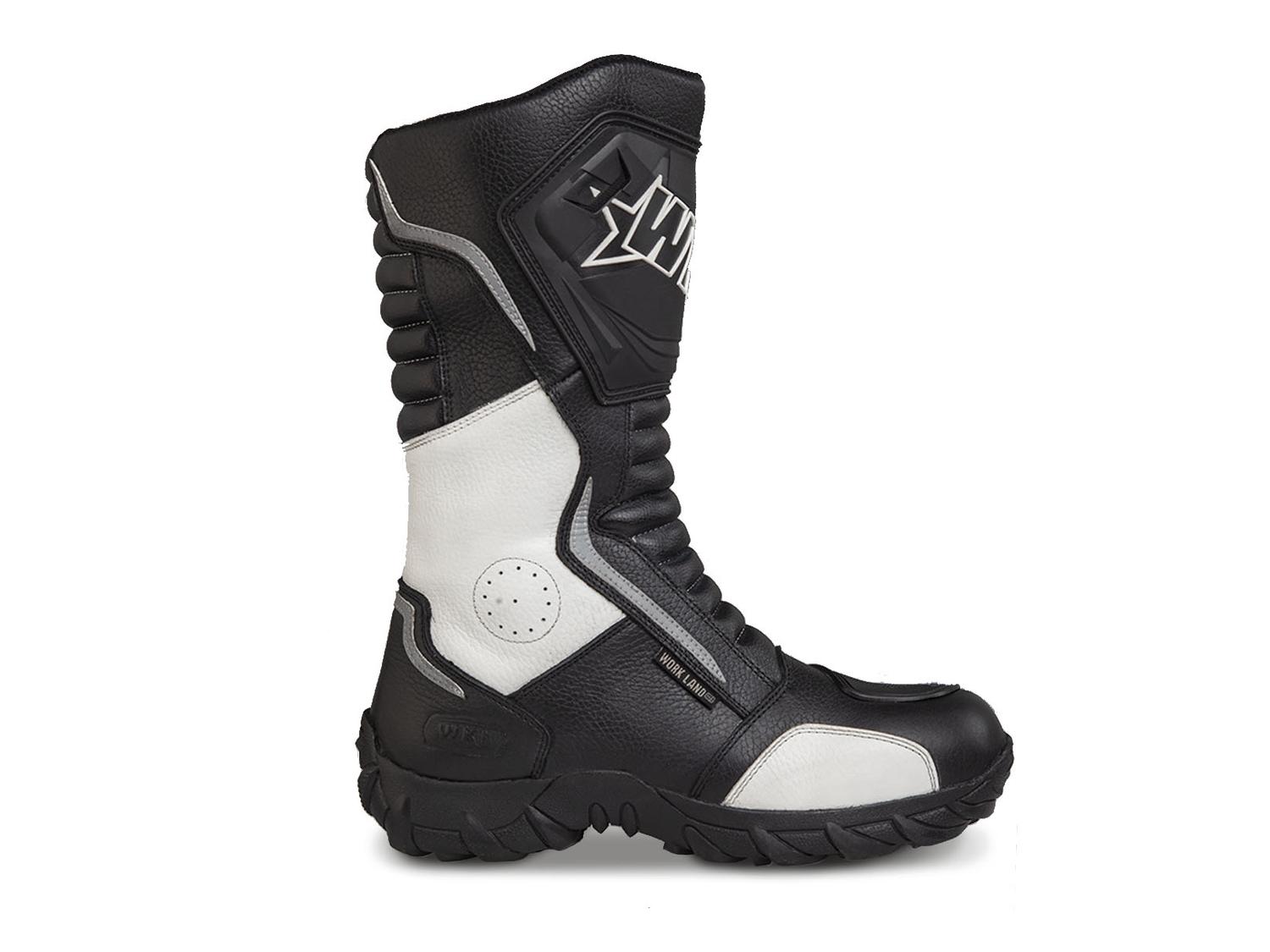 Botas Hombre Moto Biker Doble proposito Workland Shin Blanco — imagen 2