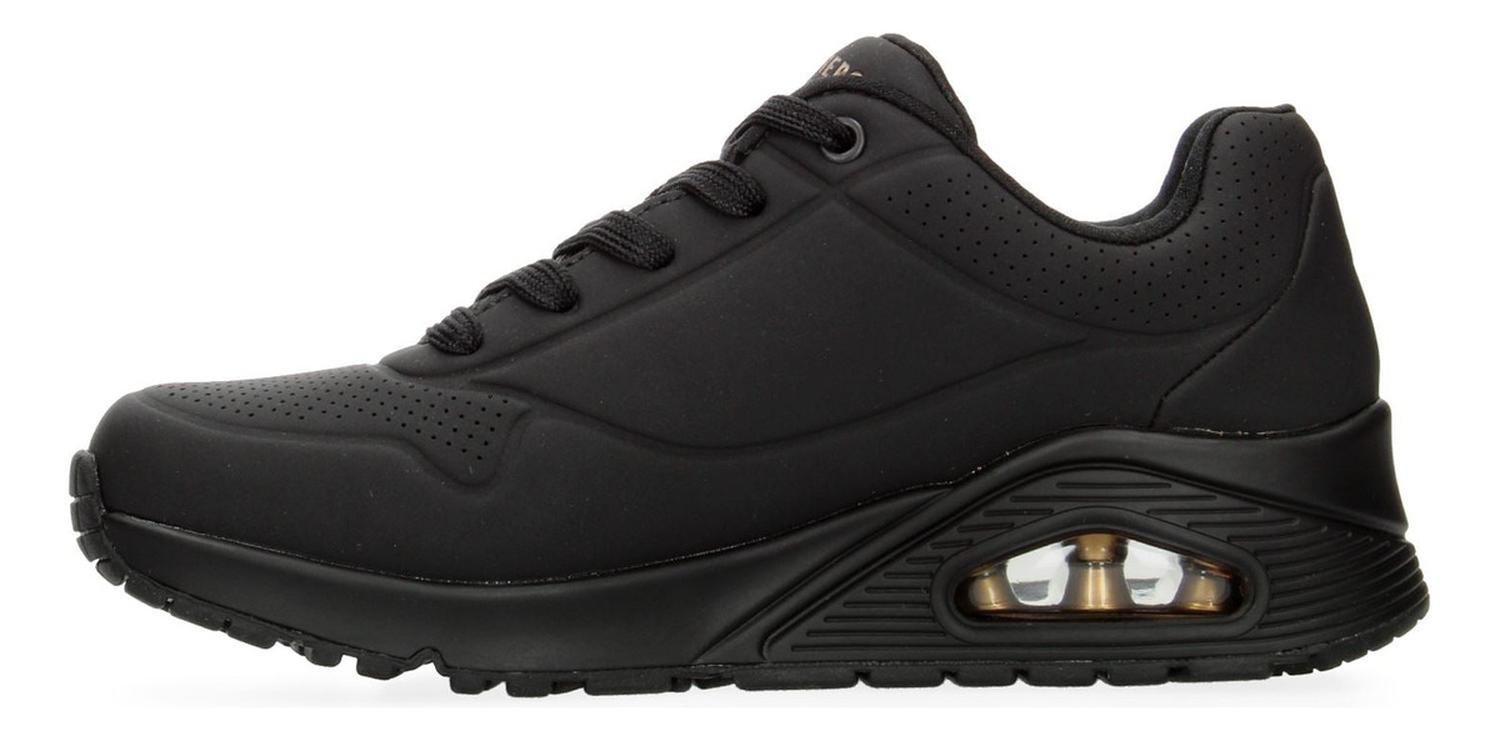 Tenis Skechers Negro Mujer Stand On Air Dama Cómodo Ligero Con Cintas Valvula De Aire Memory Foam — imagen 6