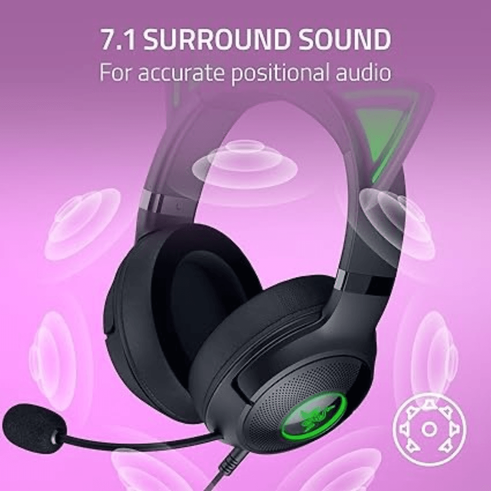 Audifonos Alambricos Razer Kraken Kitty V2 - Negro — imagen 7